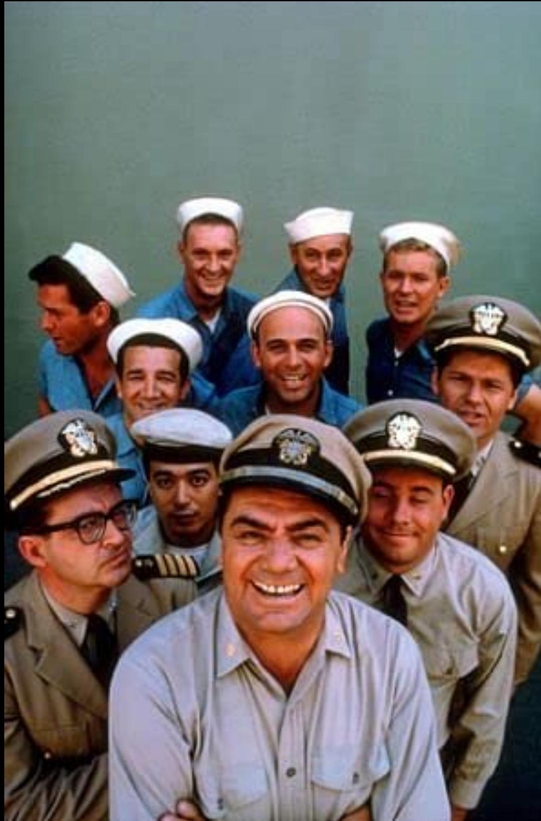 Ernest heads the cast of McHale's Navy, 1964. Note a young