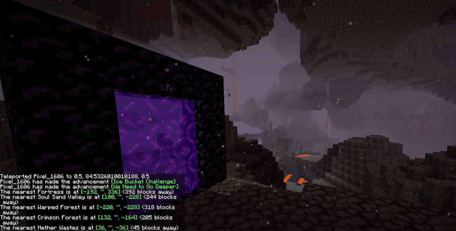 All Nether biomes and fortress in 500 from 00 20w15a Java Snapshot