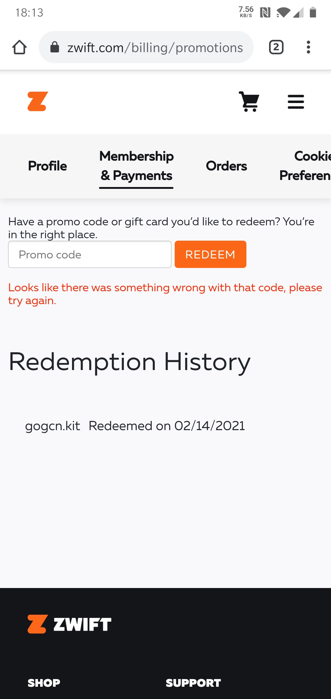 Promo Code don't works l. Hello everybody. i can't upload coupon codes