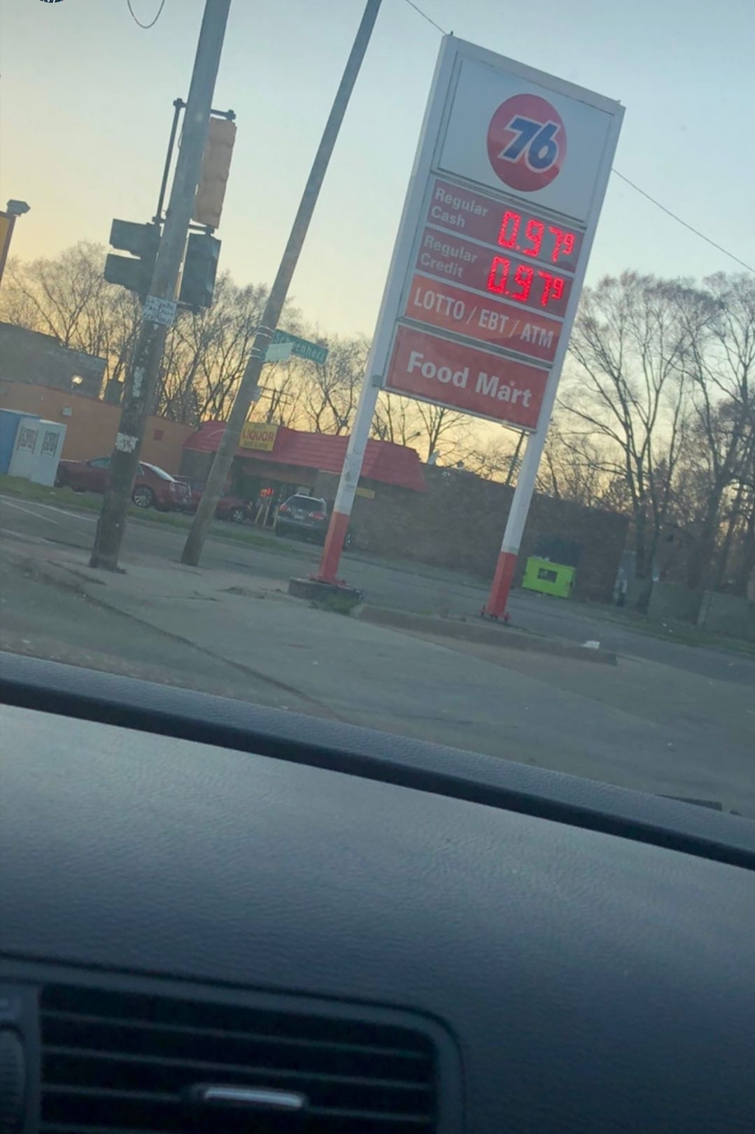 Eastside of Detroit, MI on 7 Mile and Schoenherr. GAS .97/ GALLON