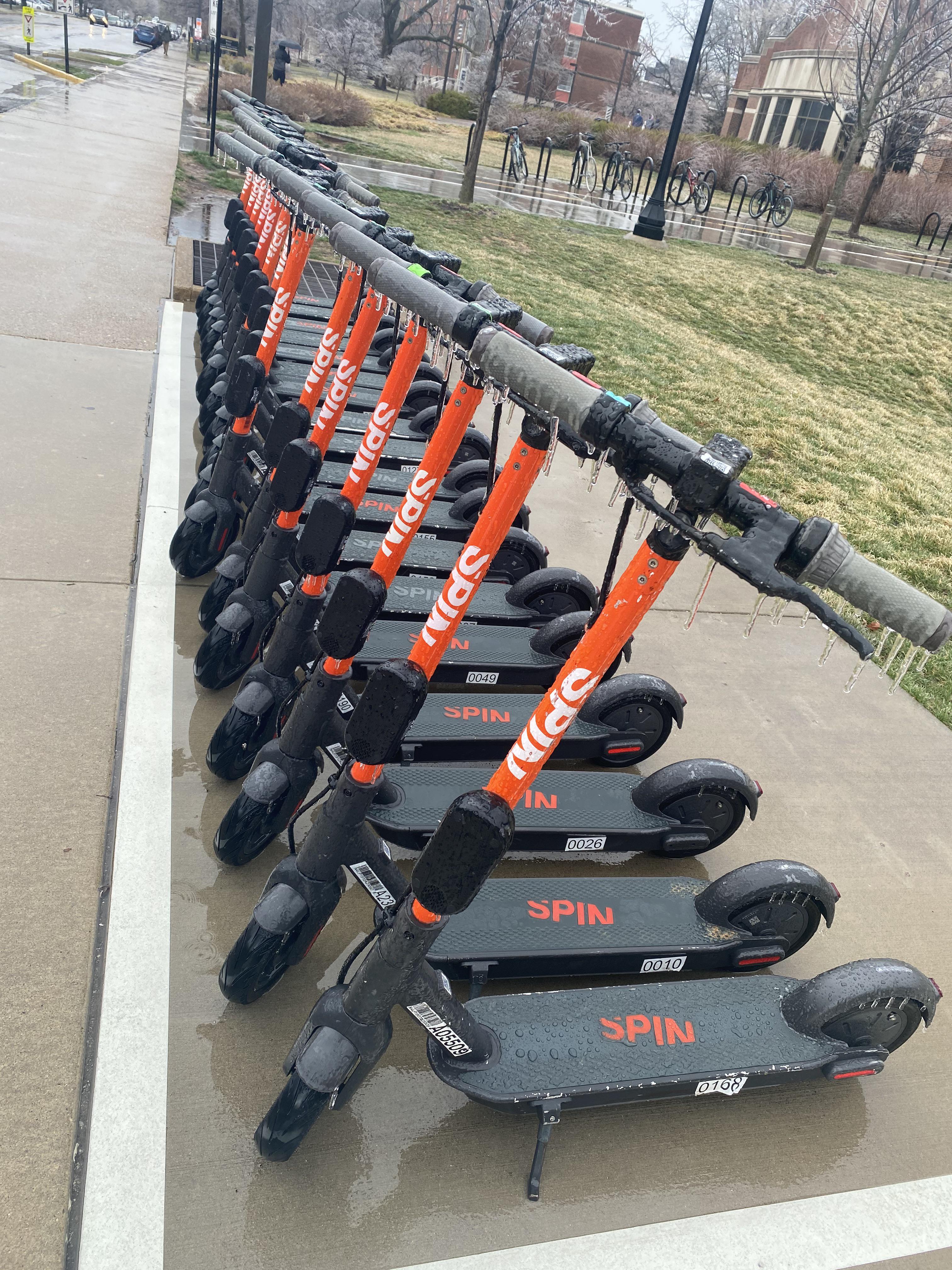Spin Scooters Return to Campus... during an ice storm 👍🏼 r/Purdue