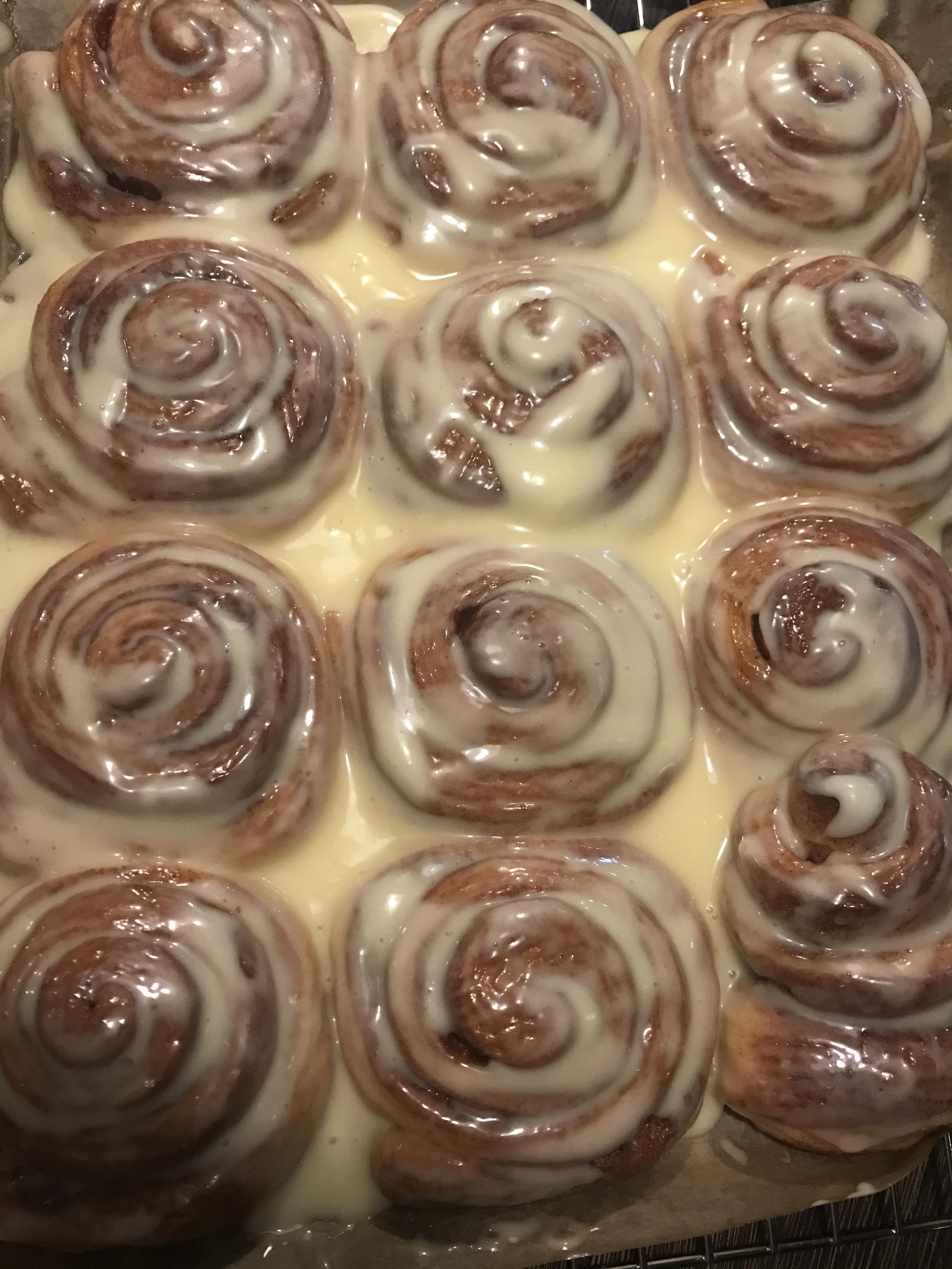 First cinnamon buns. r/Baking
