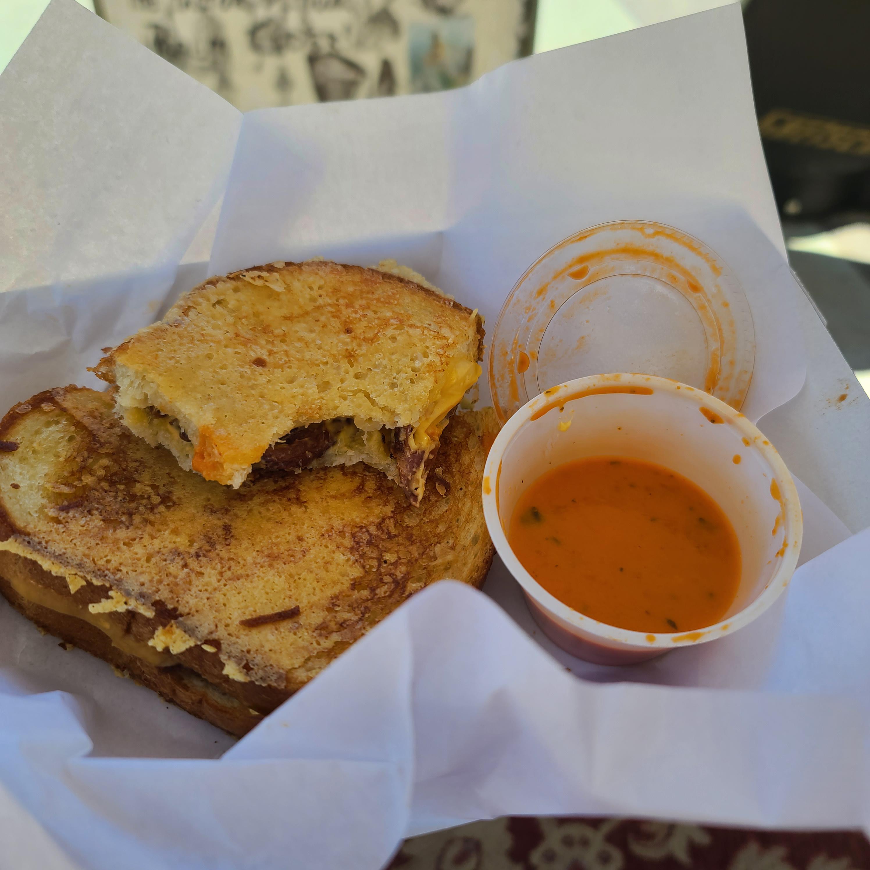 From Cheddars Helena, MT. Mac and Cheese grilled cheese with bacon. I