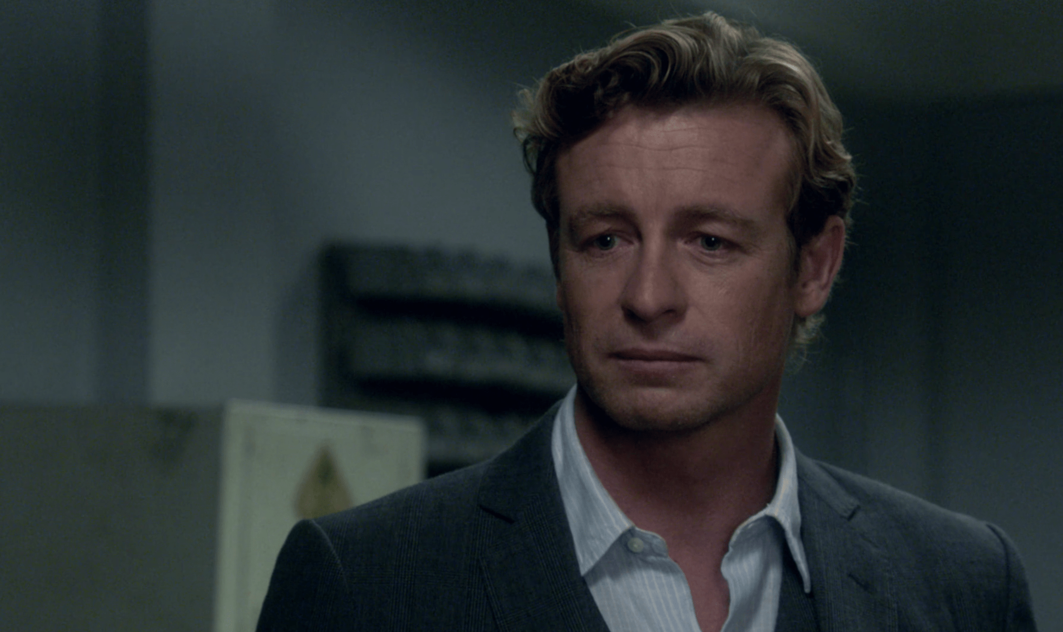 The normally charismatic Patrick Jane wears the face of a man in