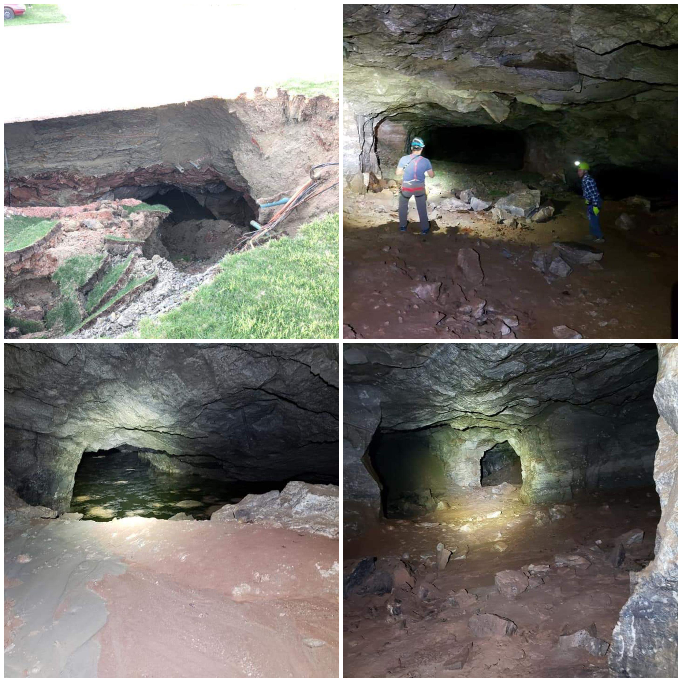 Multiple sink holes in neighborhood lead to discovery of cave system