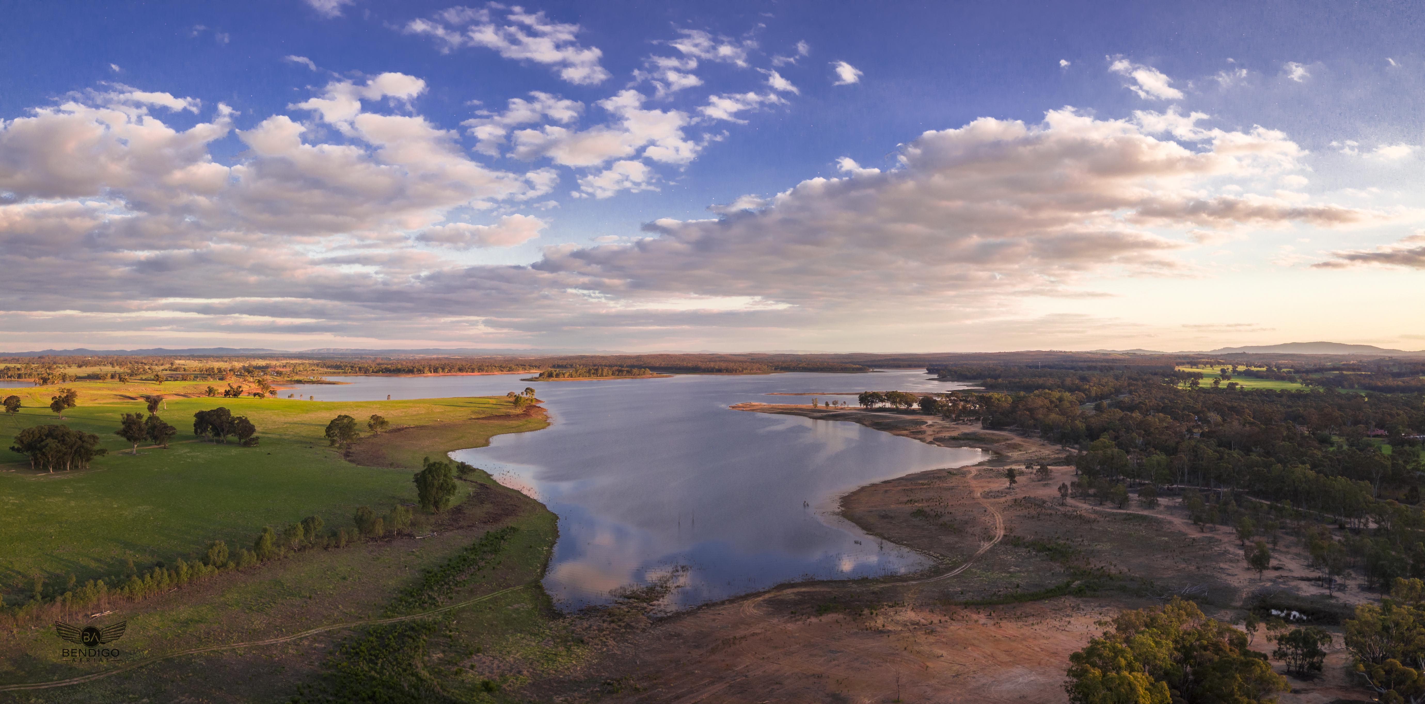 Lake Eppalock at Sunset. Central Victoria water catchment near Bendigo
