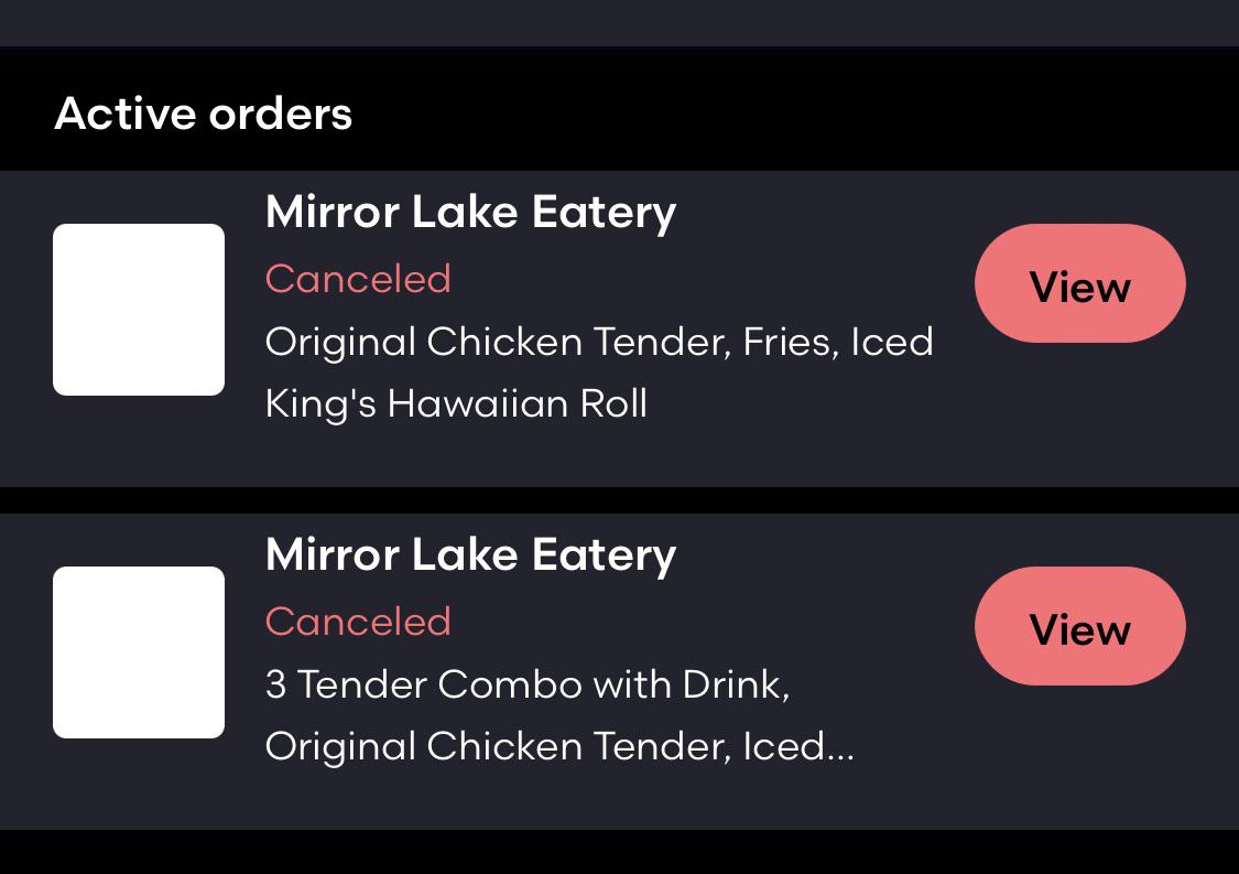 Is there a reason why every time I try to order delivery from Mirror