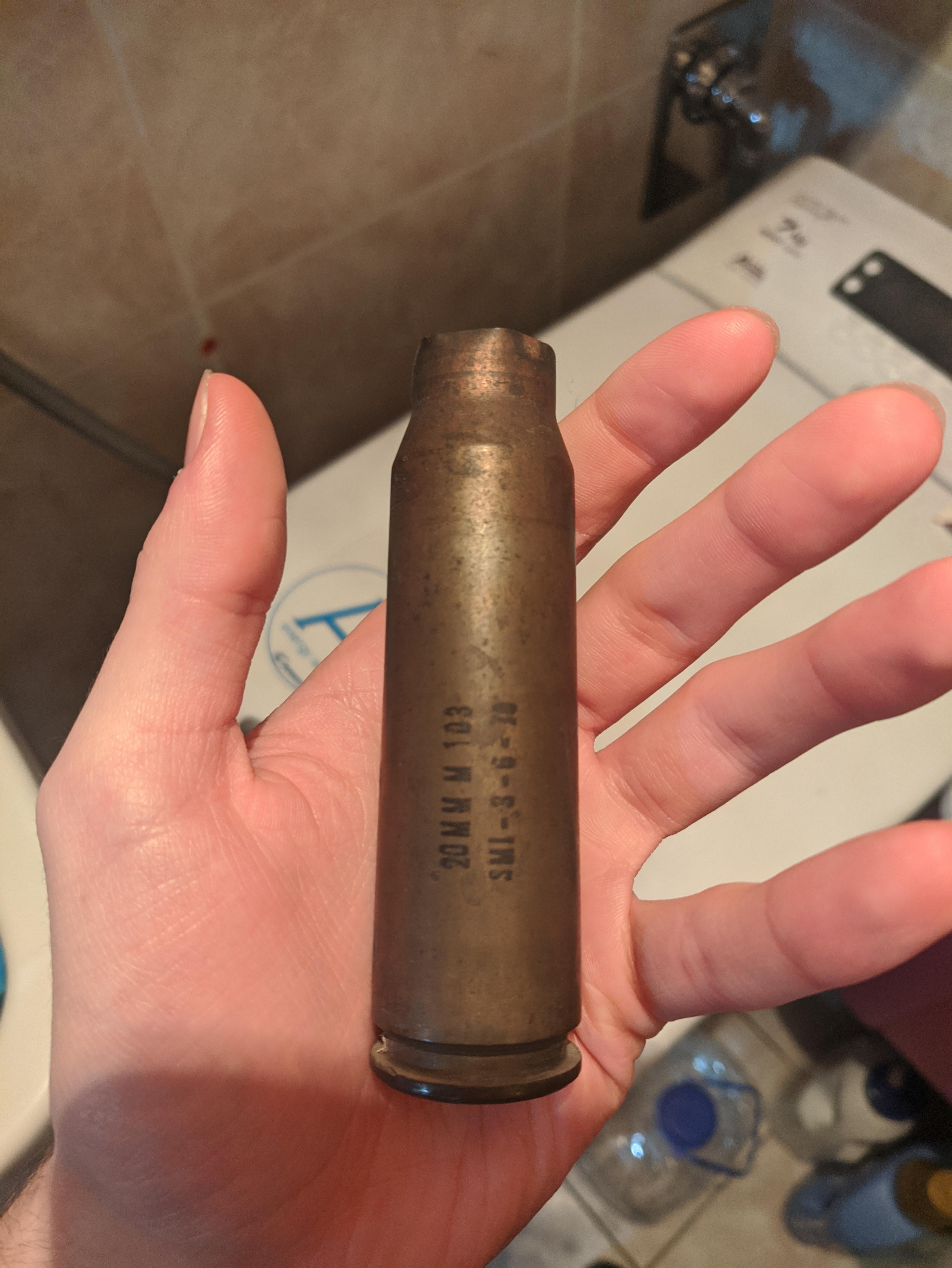 Found this 20mm shell casing in my late Grandpa's house. Can anyone
