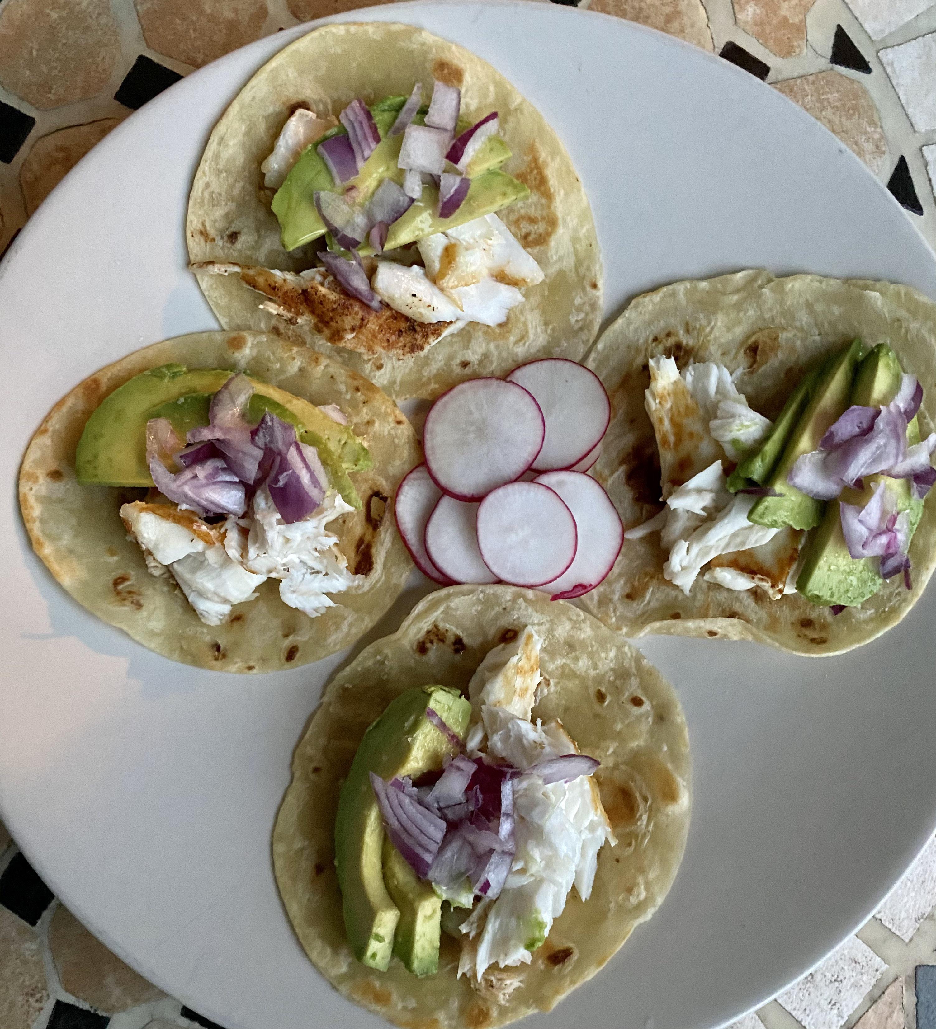 My insanely delicious Alaskan halibut tacos on handmade tortillas r/HealthyFood