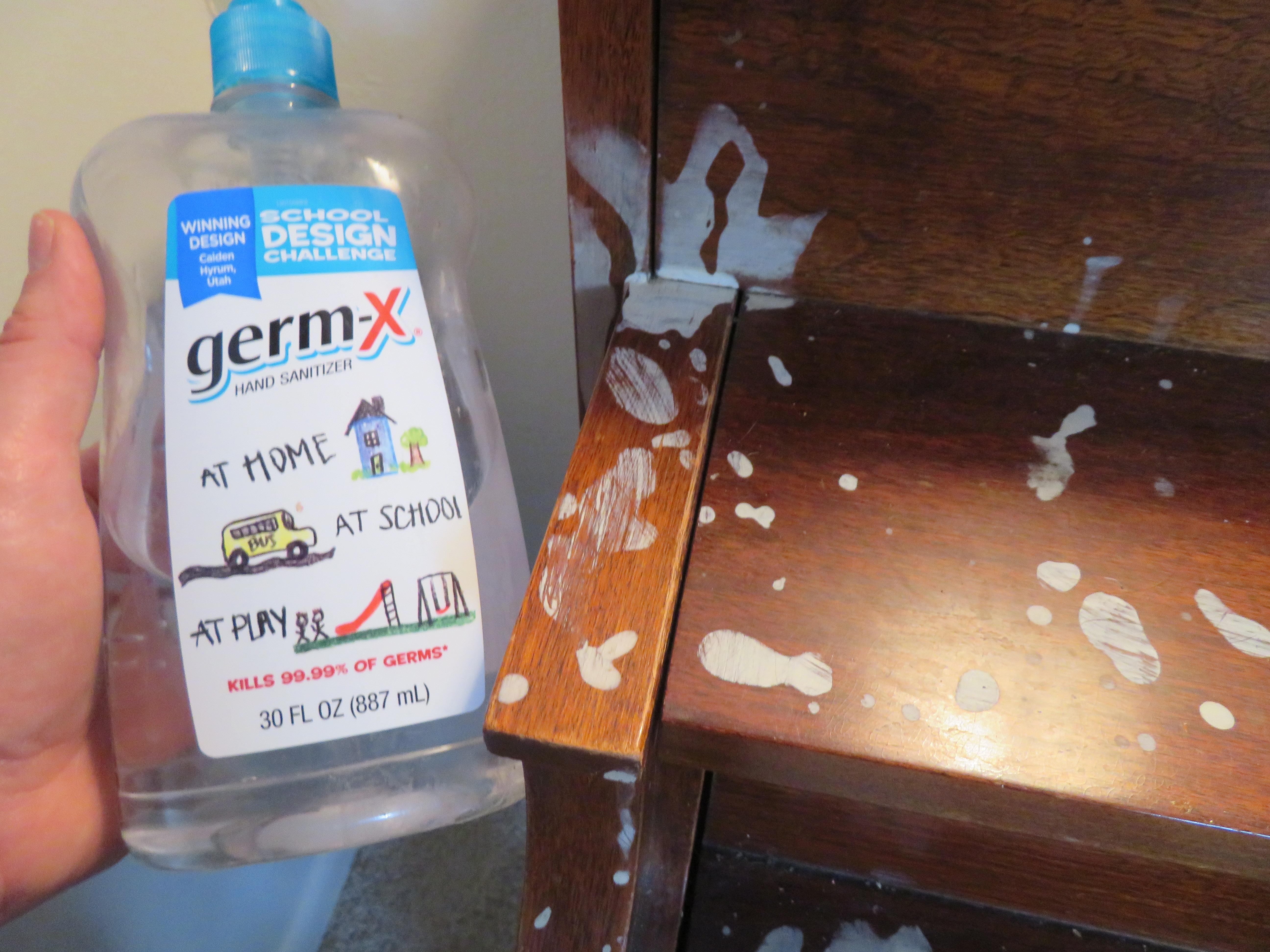 Hand sanitizer has bleached the finish on my piano... how should I fix