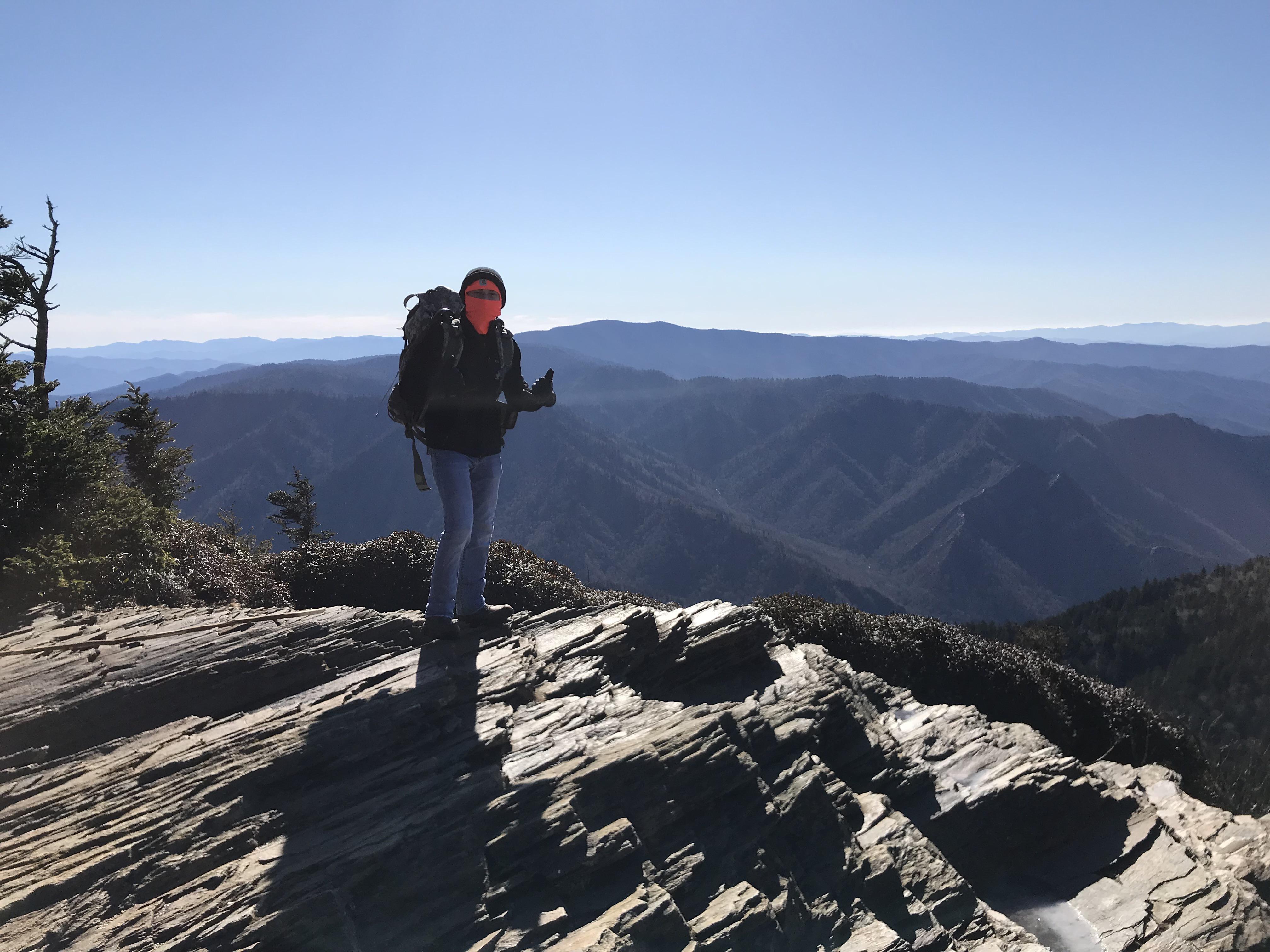Views from Cliff Top on Mt. Leconte. In the background is North