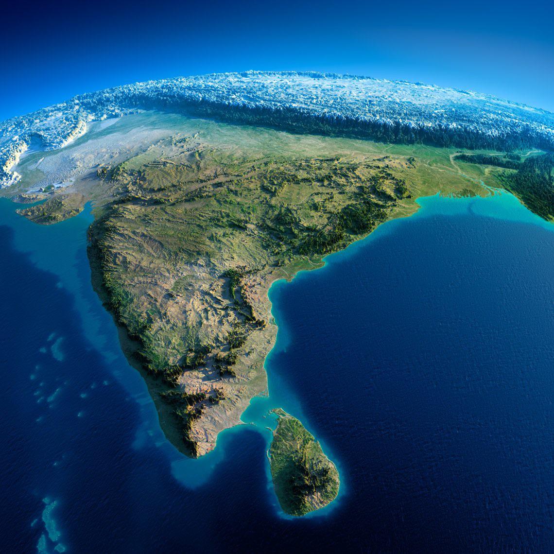 Exaggerated relief map of India r/unitedstatesofindia
