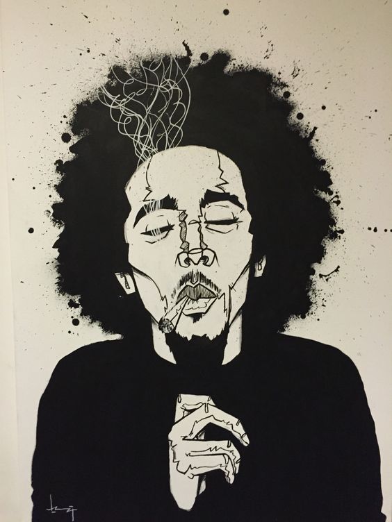 Dope Bob Marley Sketch weed