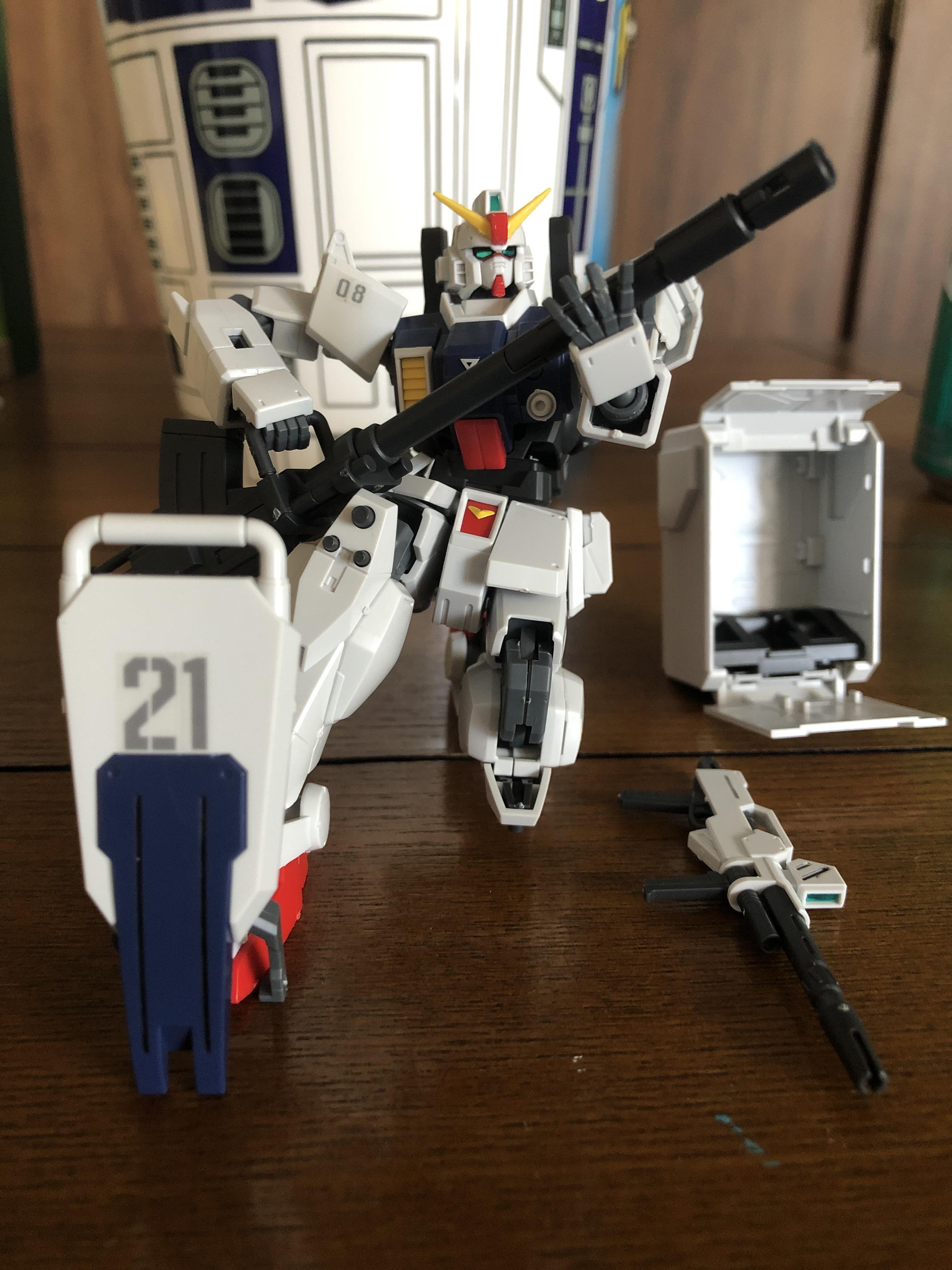 HGUC ground gundam putting the 180mm cannon together r/Gunpla
