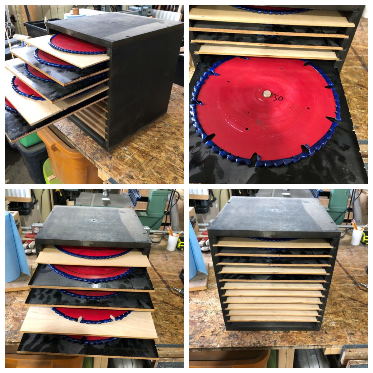 Saw Blade Storage. Since everyone liked the pictures of my freshly
