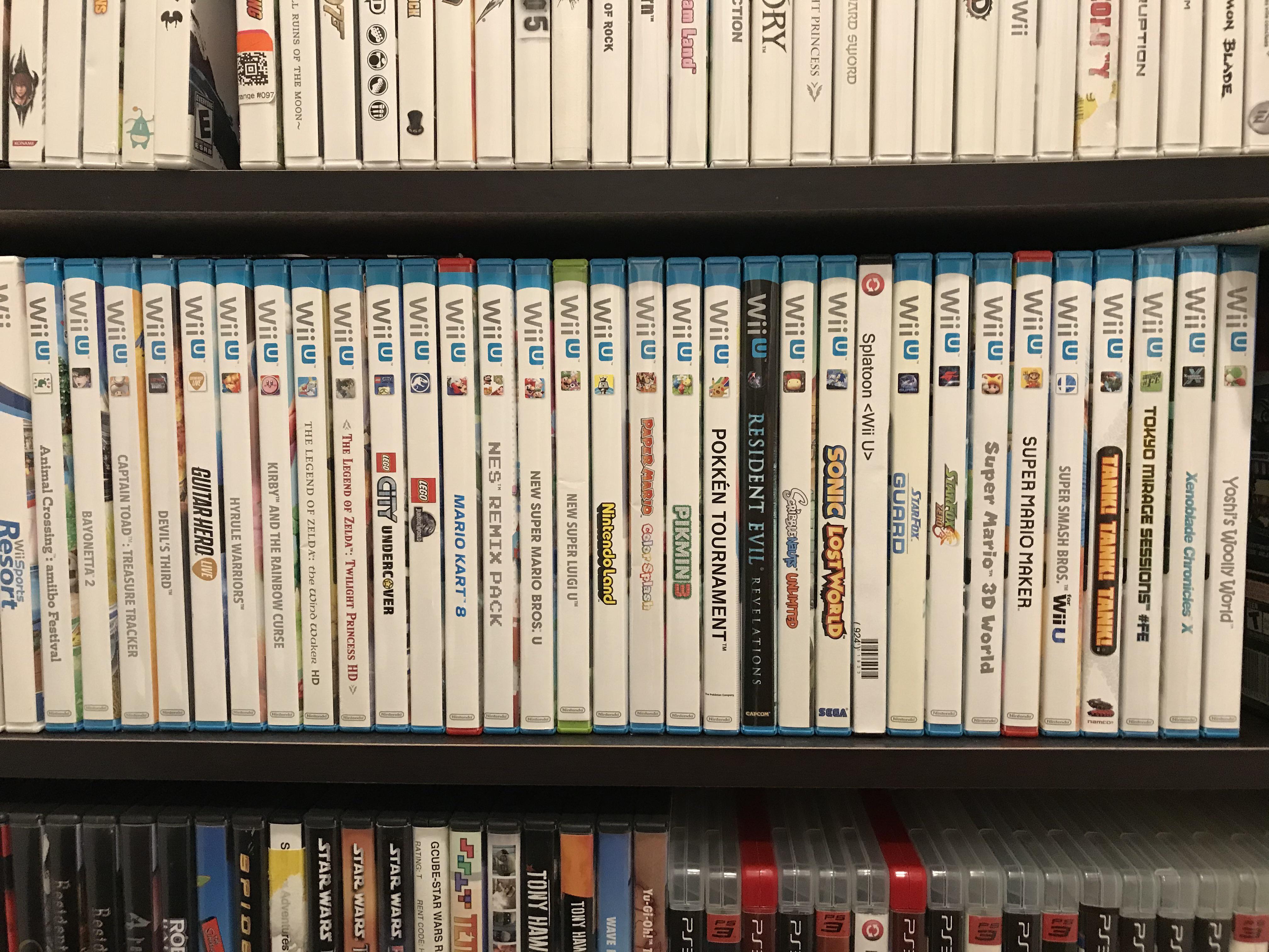 My Wii U collection. A few titles I have are digital versions (DKTF