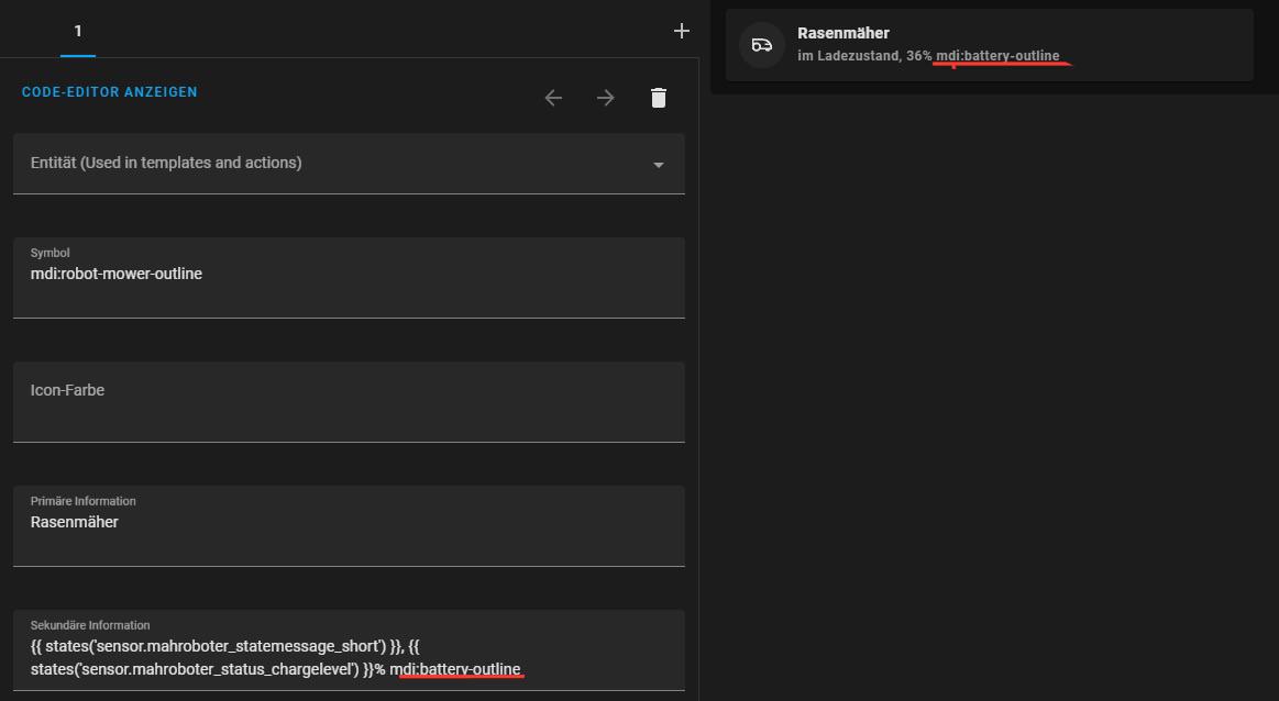 MDI Icons in “Information”Entry of a Mushroom Template dosent show (as