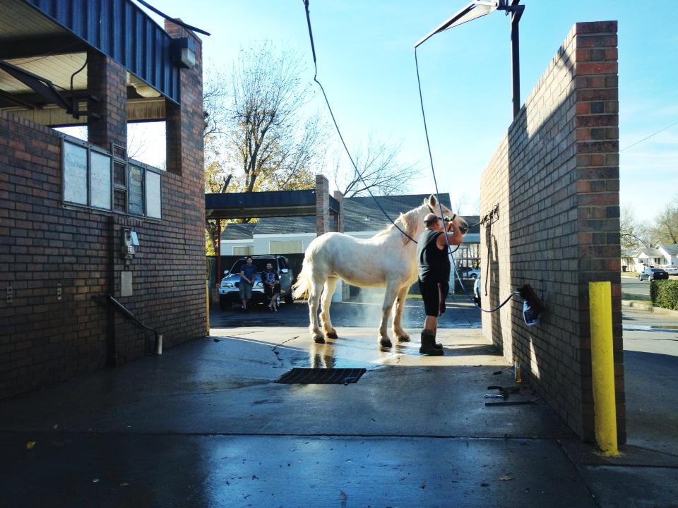 It's an Oklahoma Thing Car washes are apparently for all modes of