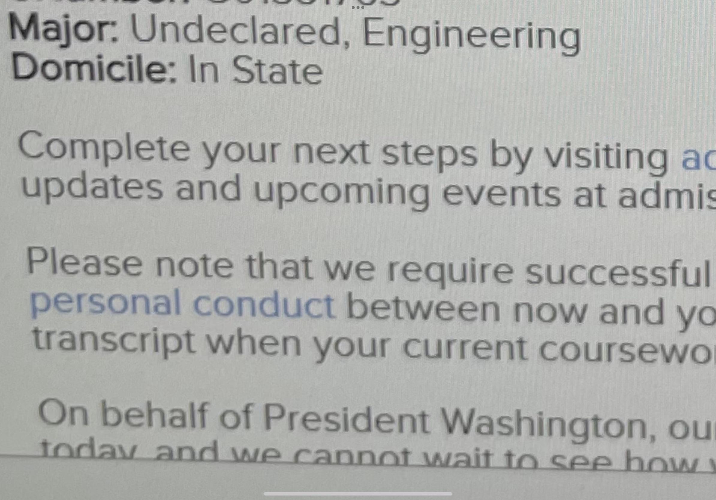 Admission I got into GMU but i applied for Cybersecurity but my major