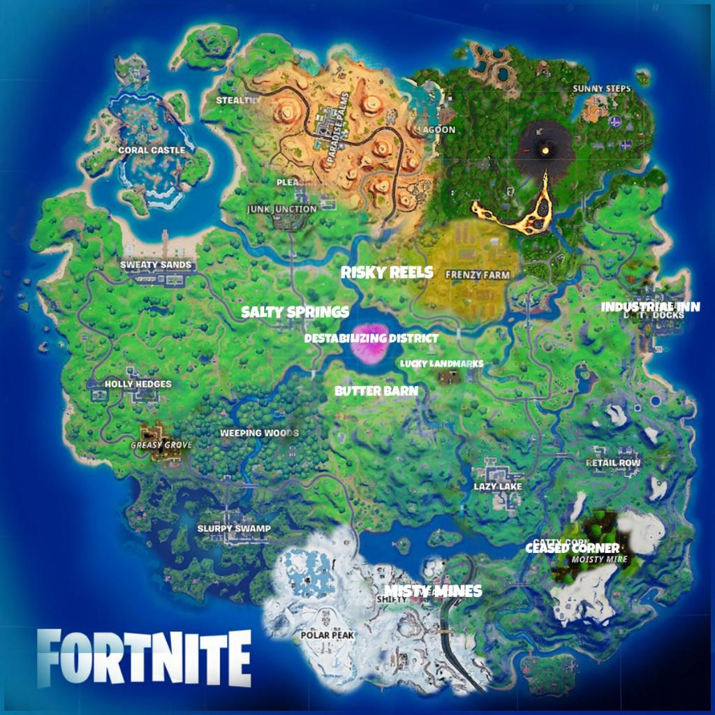 New Fortnite Map concept where reality collapses and causes many biomes