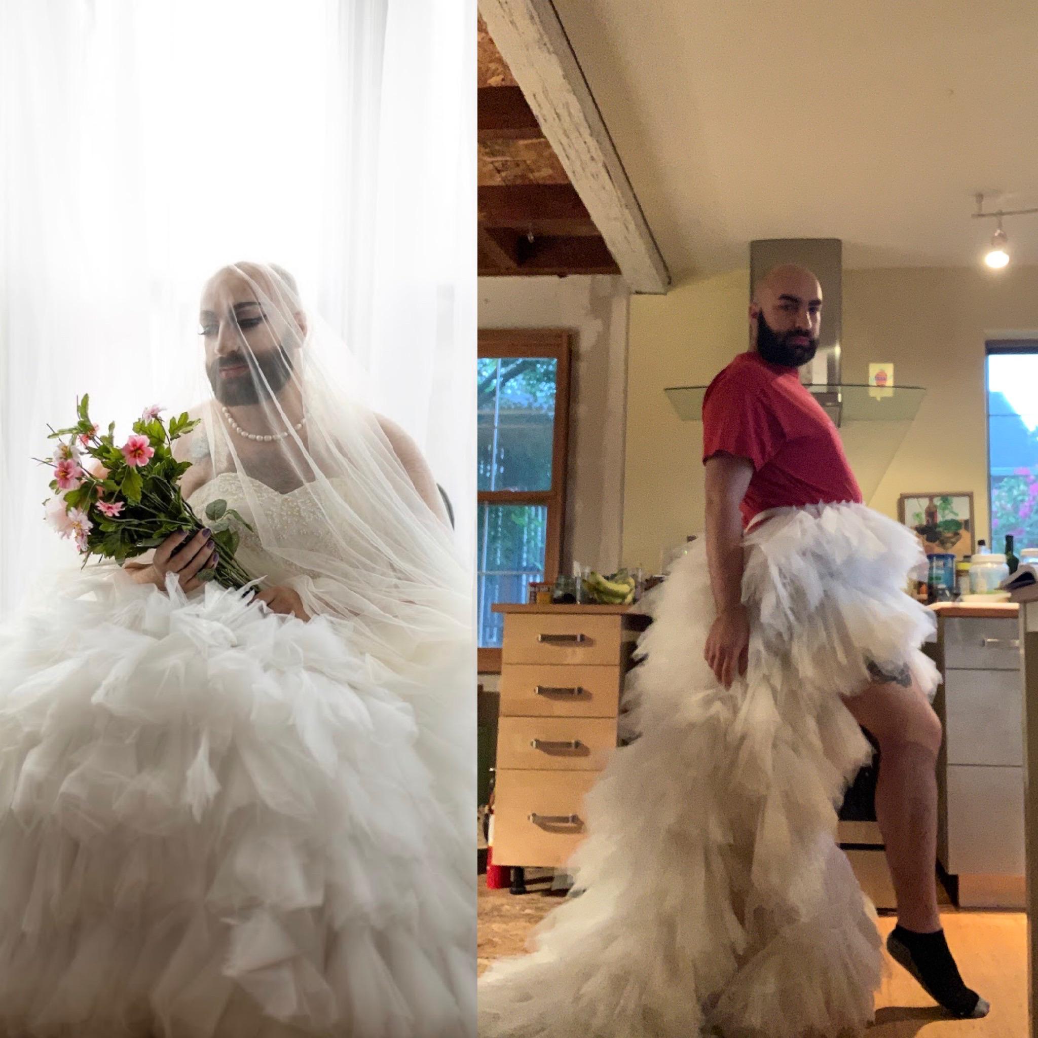 New project Repurposing an old wedding dress (full story below) r/sewing