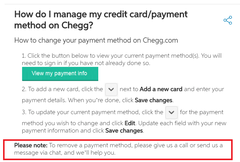 How To Delete Payment Method On Chegg - Know It Info