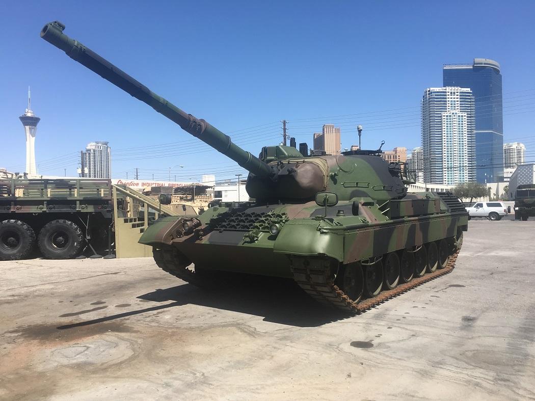 Leopard 1A5BE with fresh a coat of threecolor NATO camouflage paint