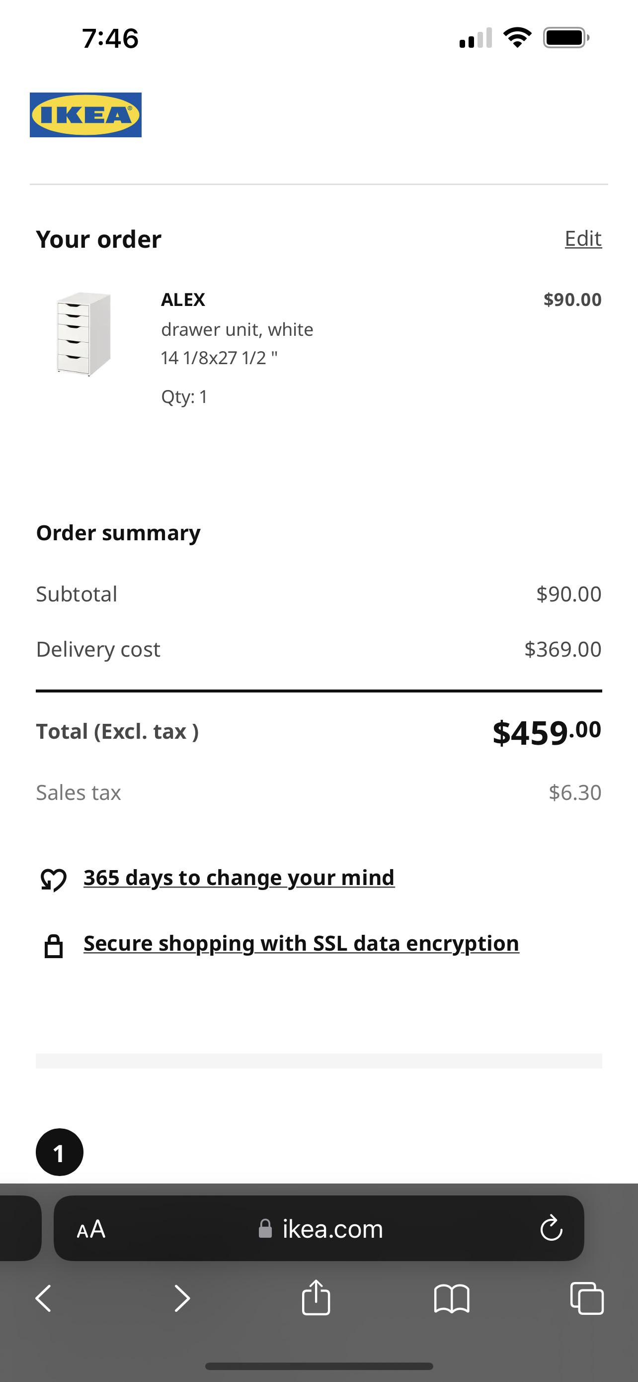 Delivery fee for Alex drawer is ridiculous r/IKEA