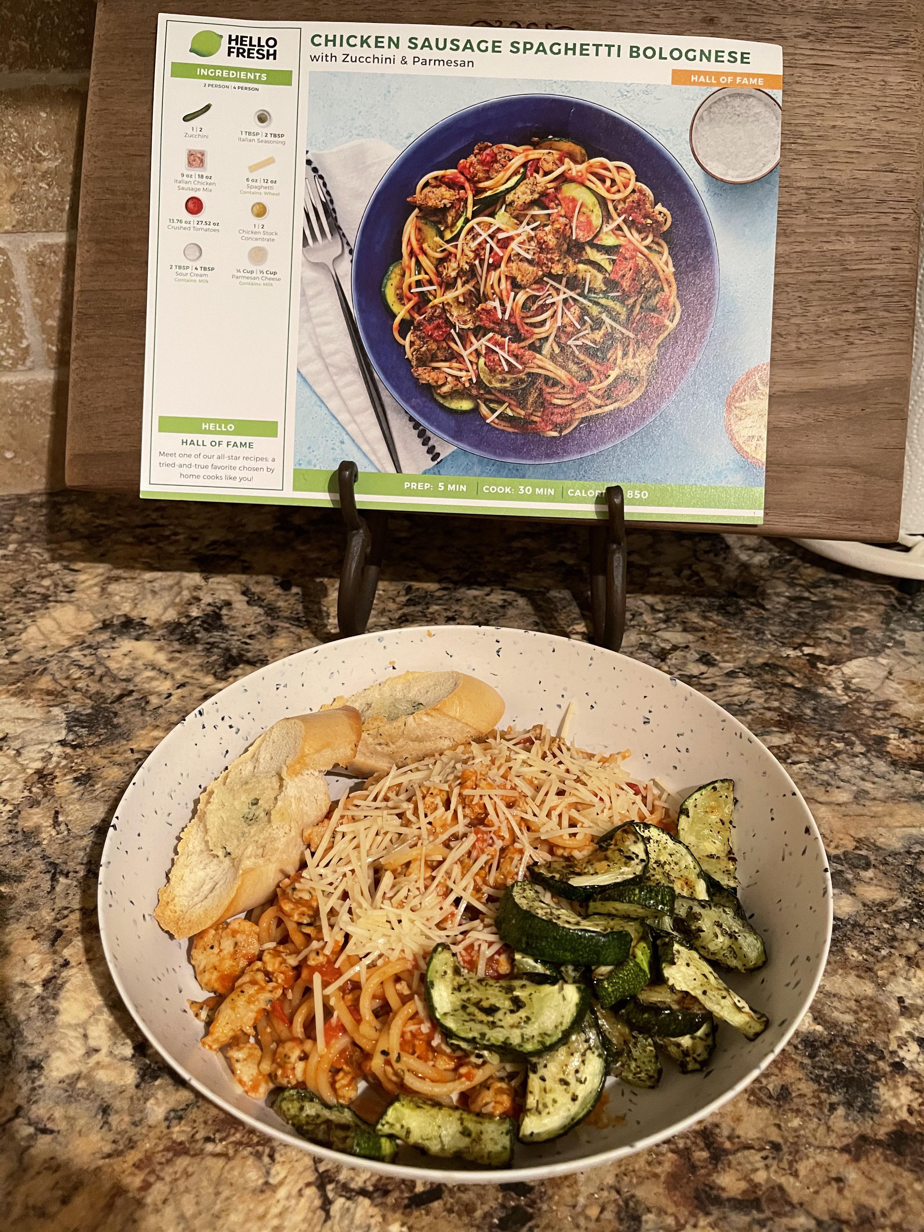 Chicken sausage spaghetti Bolognese r/hellofresh