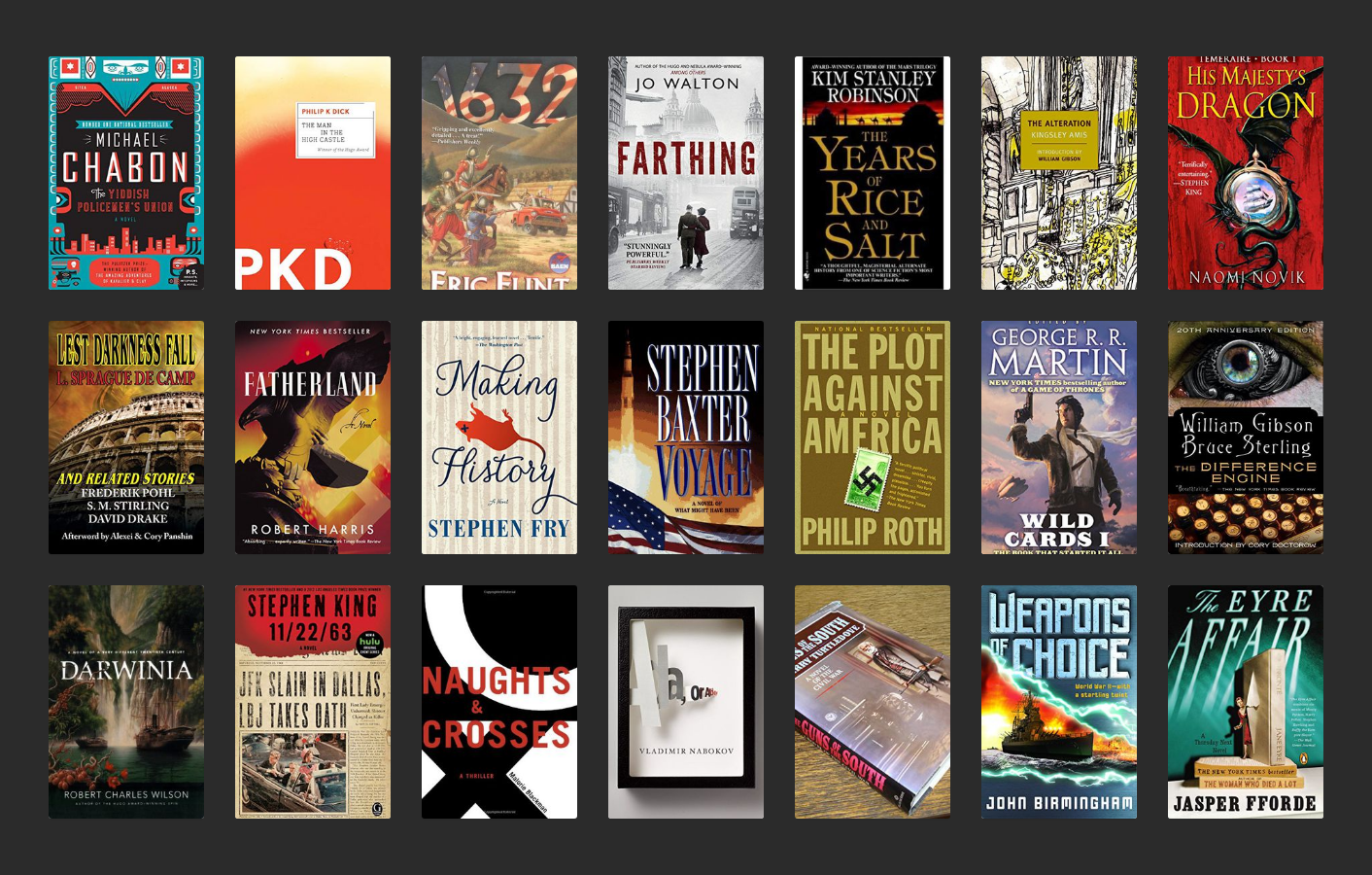 Best Alternate History Books (see comments for the list) r