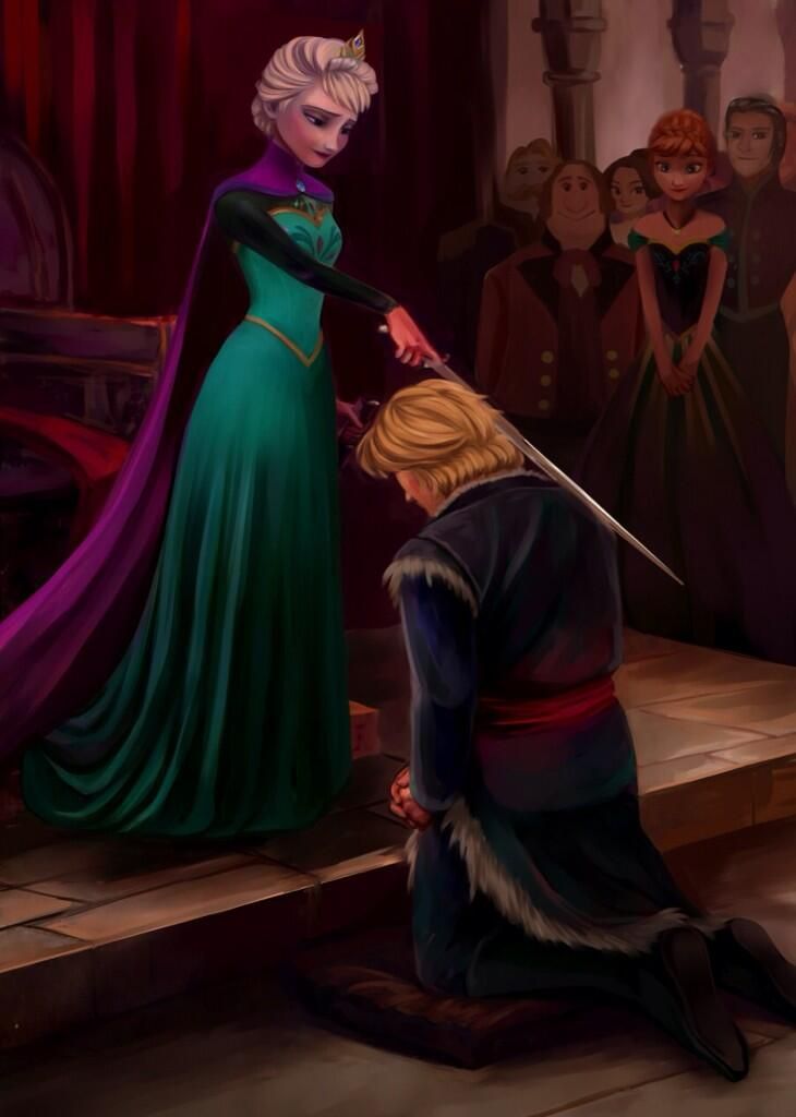 Kristoff being knighted by Elsa r/Frozen