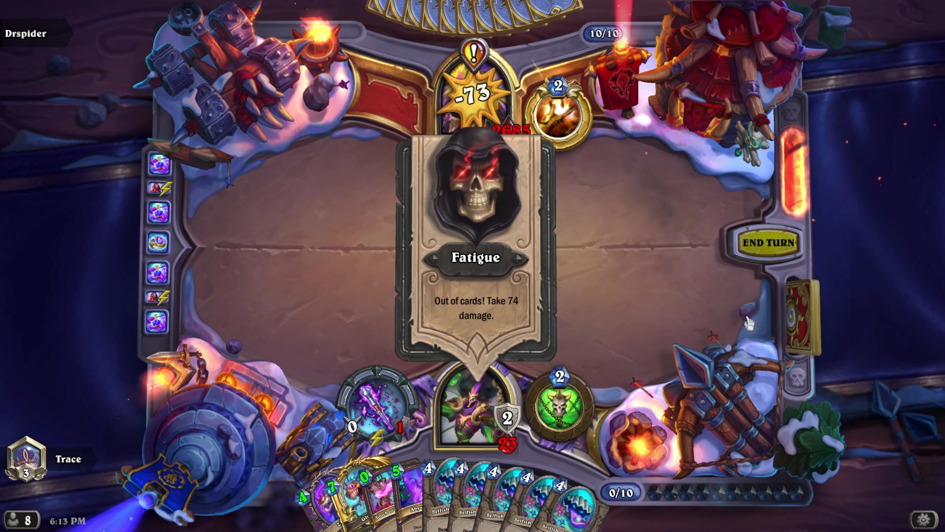 Casual 75+ card draw in standard, over 2k fatigue damage r/hearthstone