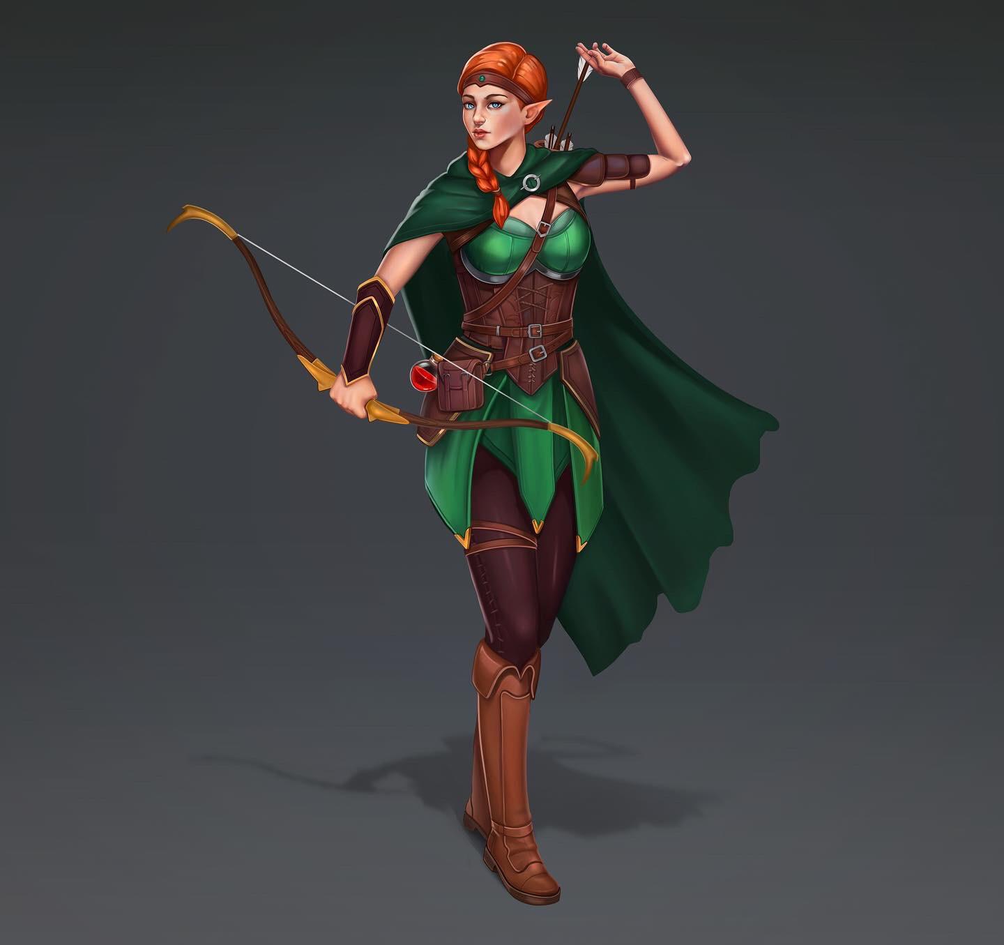 [ART][OC] Aeyla Luris, my wood elf ranger r/DnD
