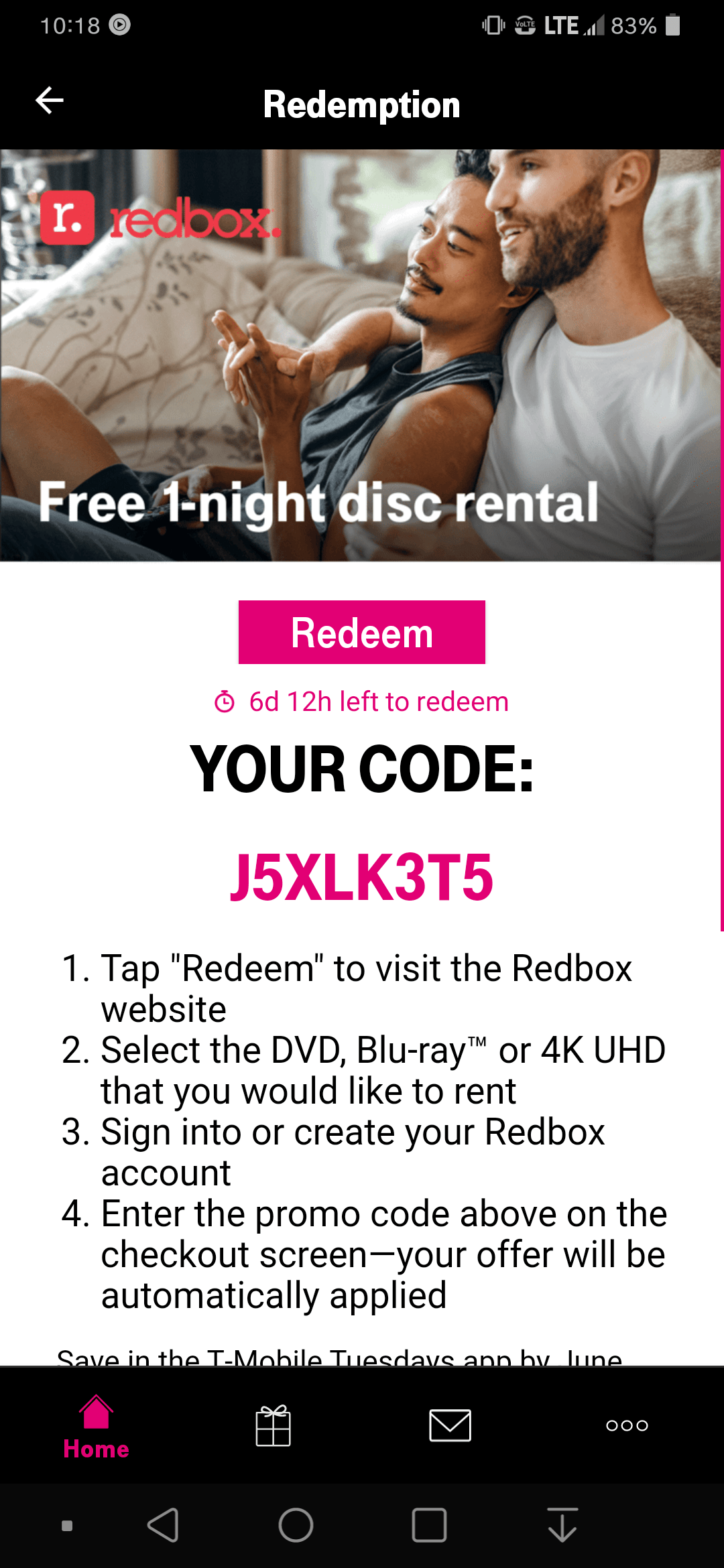 Free rental code ) r/Redbox