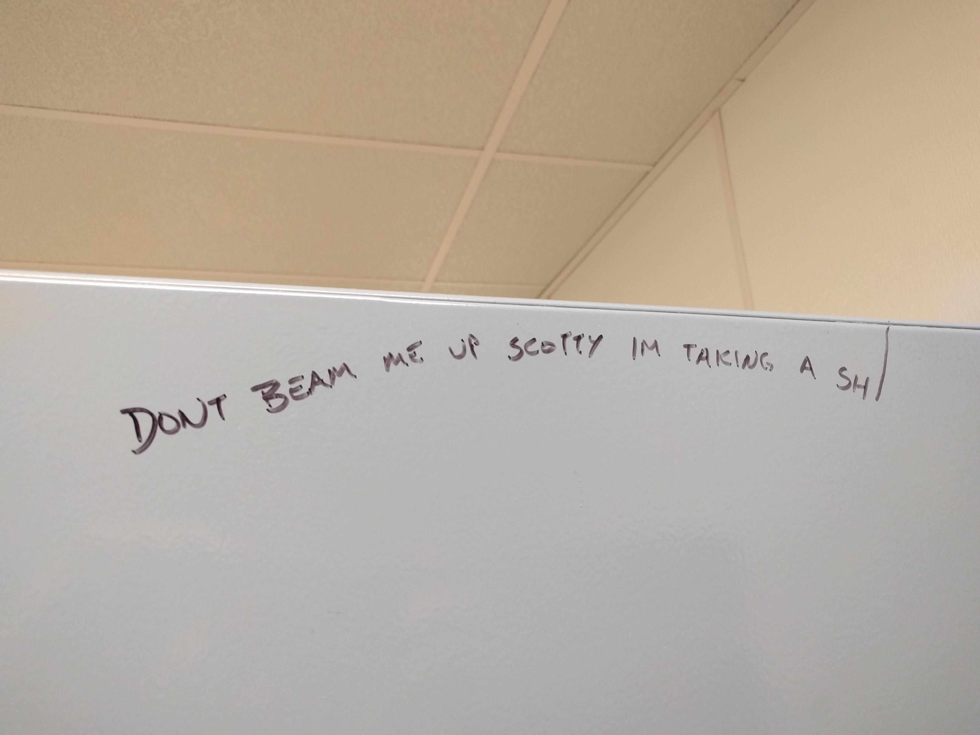 Best bathroom stall writing! Laughter helps it come out r/funny