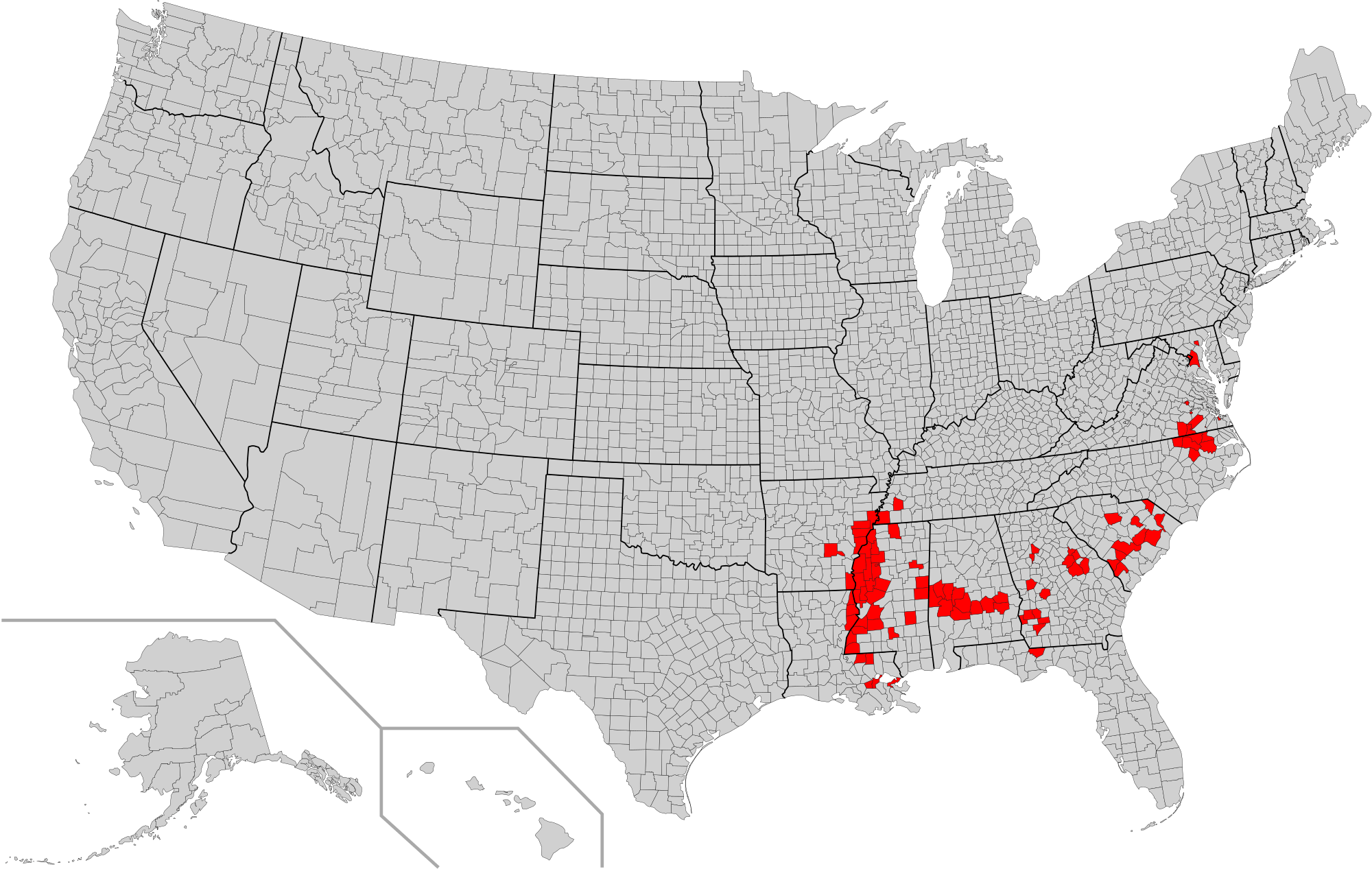 US counties where black people are the majority r/smalltownmurder