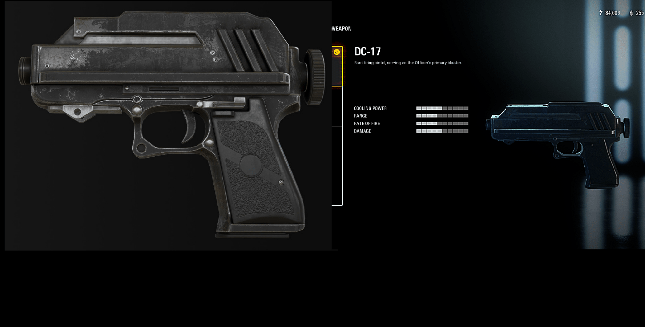 The DC17 Blaster Pistol Barrel Was made longer in this update (Which