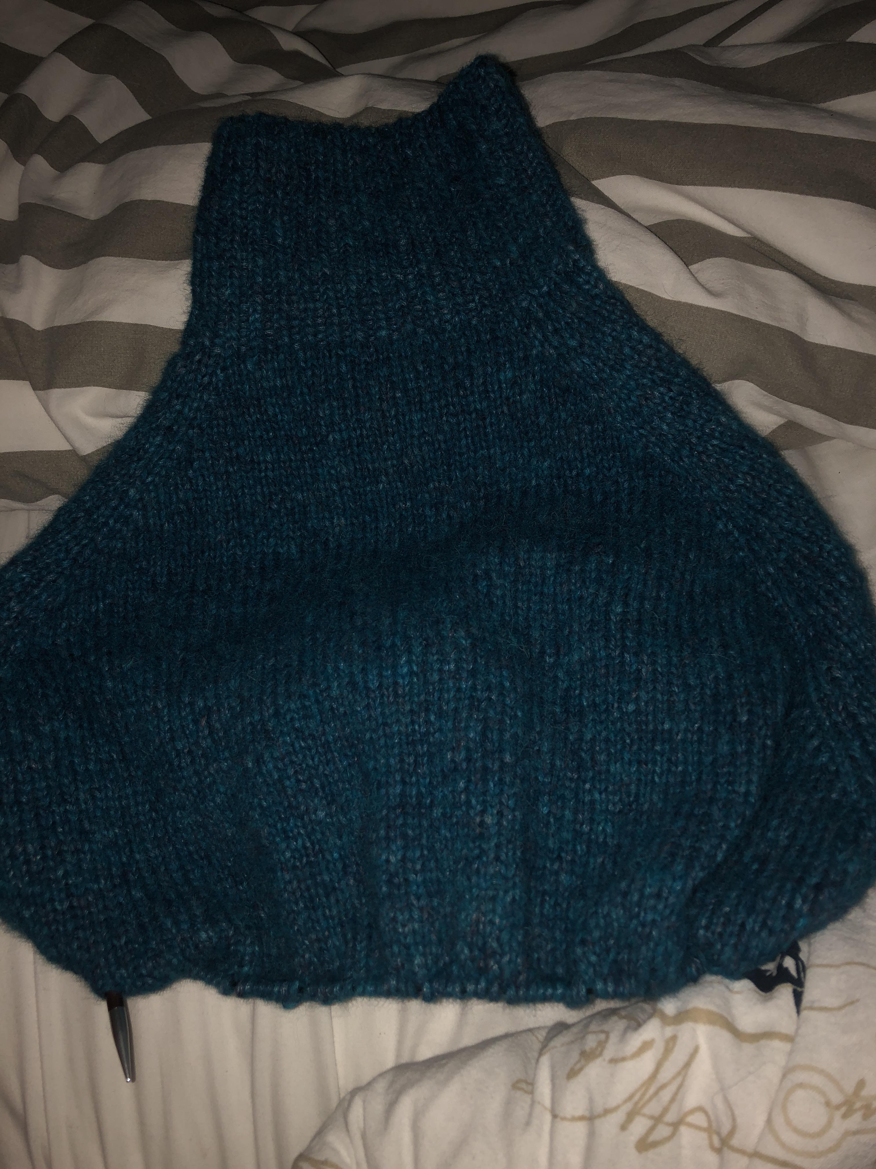 Fluffy sweater in the making. Pattern is Turtle Dove II