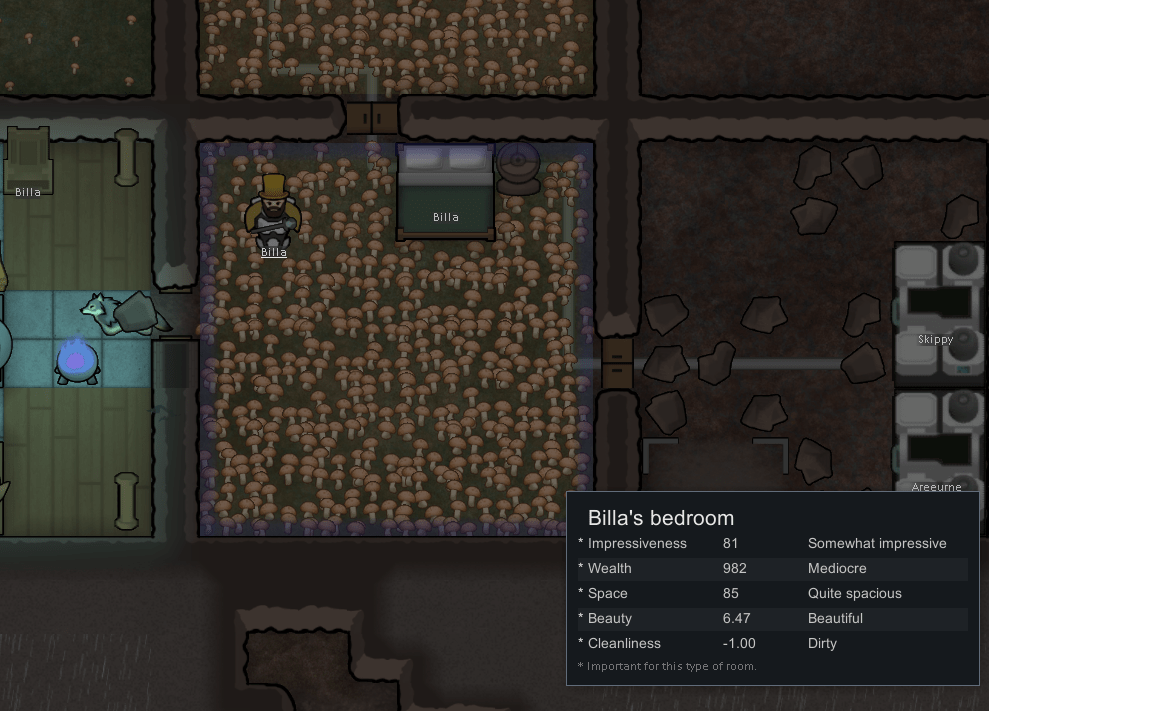 Acolyte Billa's Somewhat Impressive Dignified Bedroom r/RimWorld