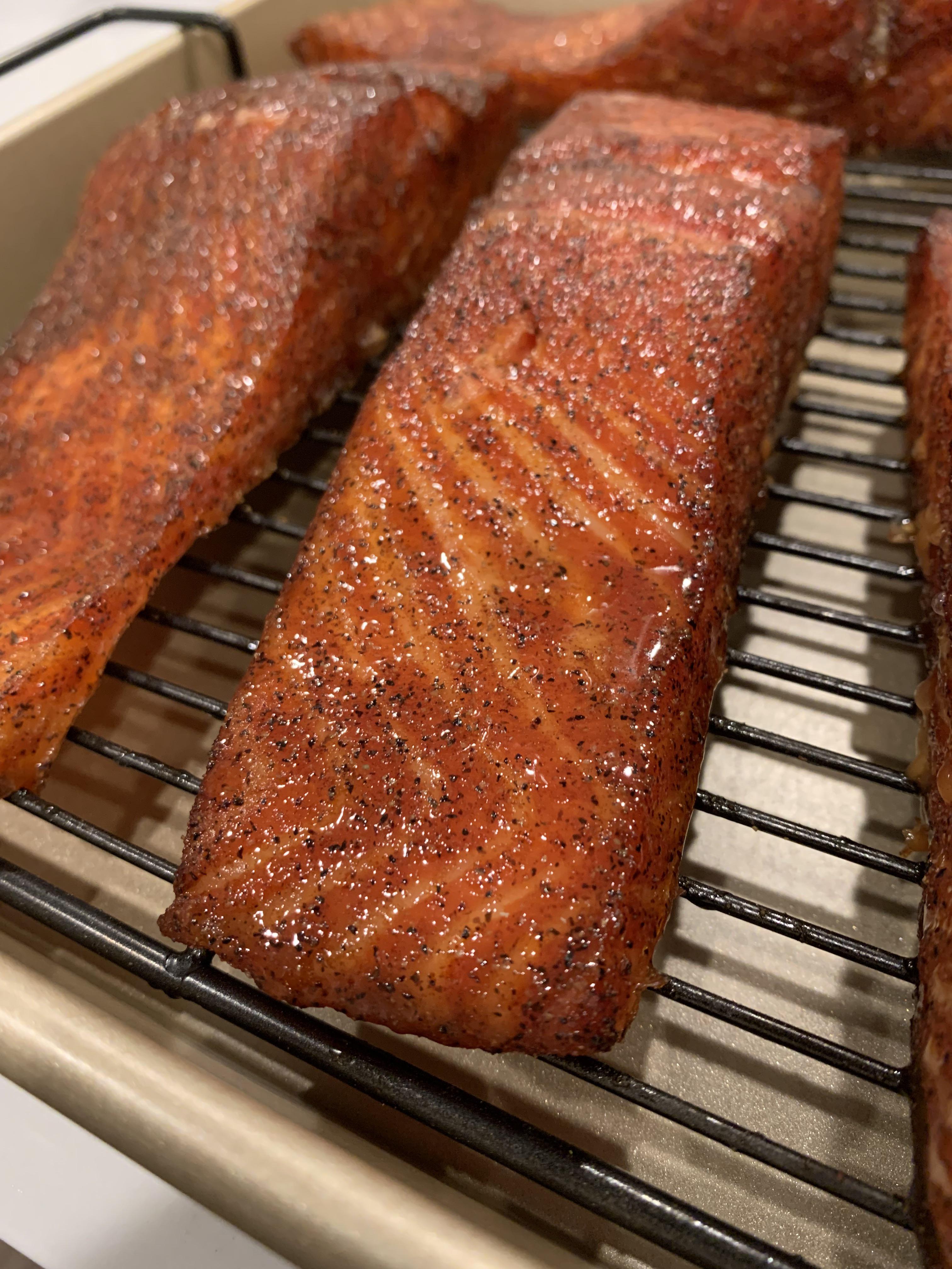 [OC] mapleglazed smoked steelhead trout r/FoodPorn