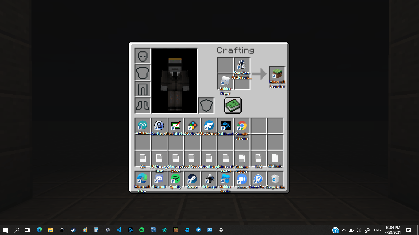 Made my own Minecraft inventory wallpaper r/Minecraft