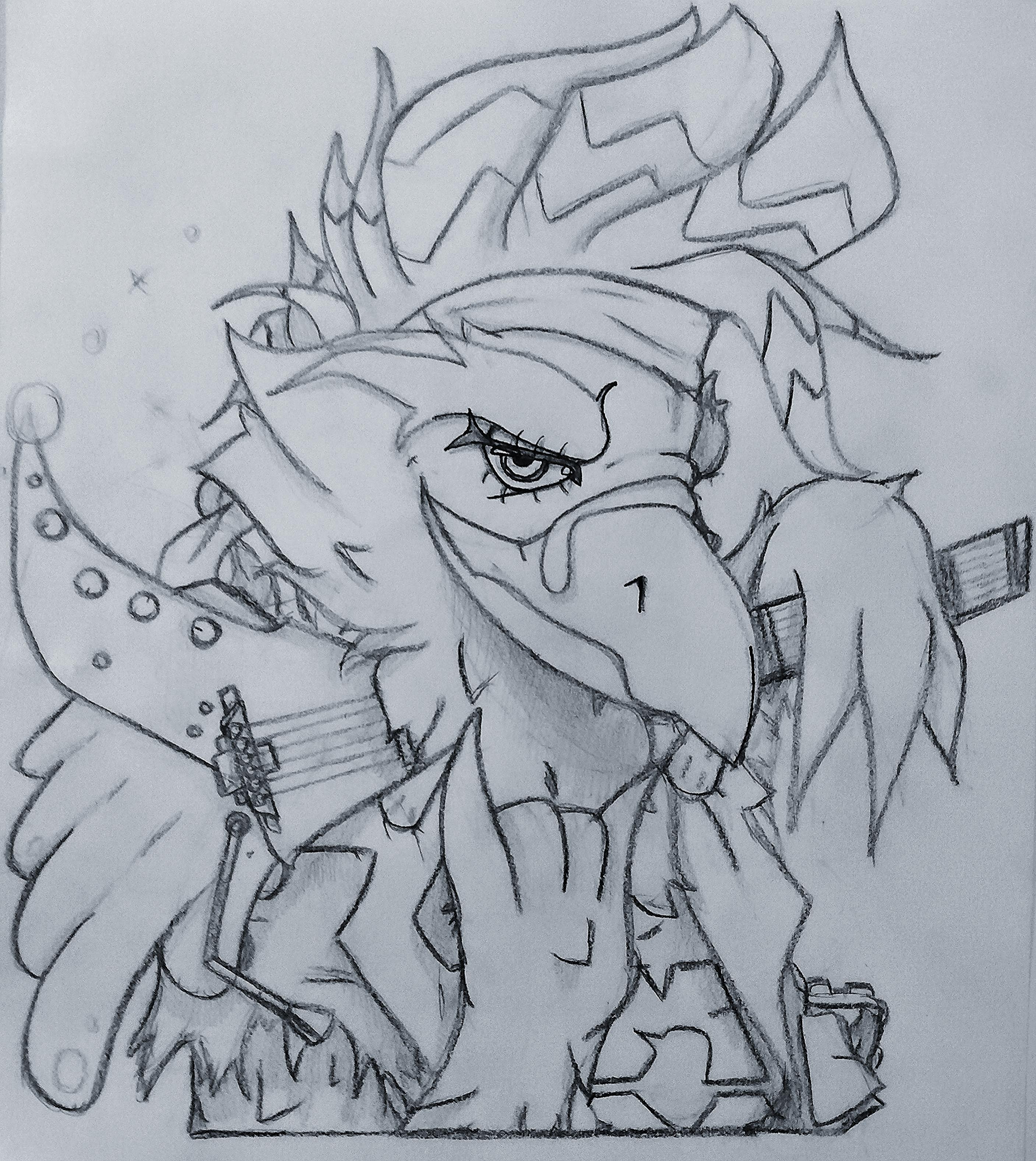 Munin Sketch. My favorite scythe character. r/Brawlhalla