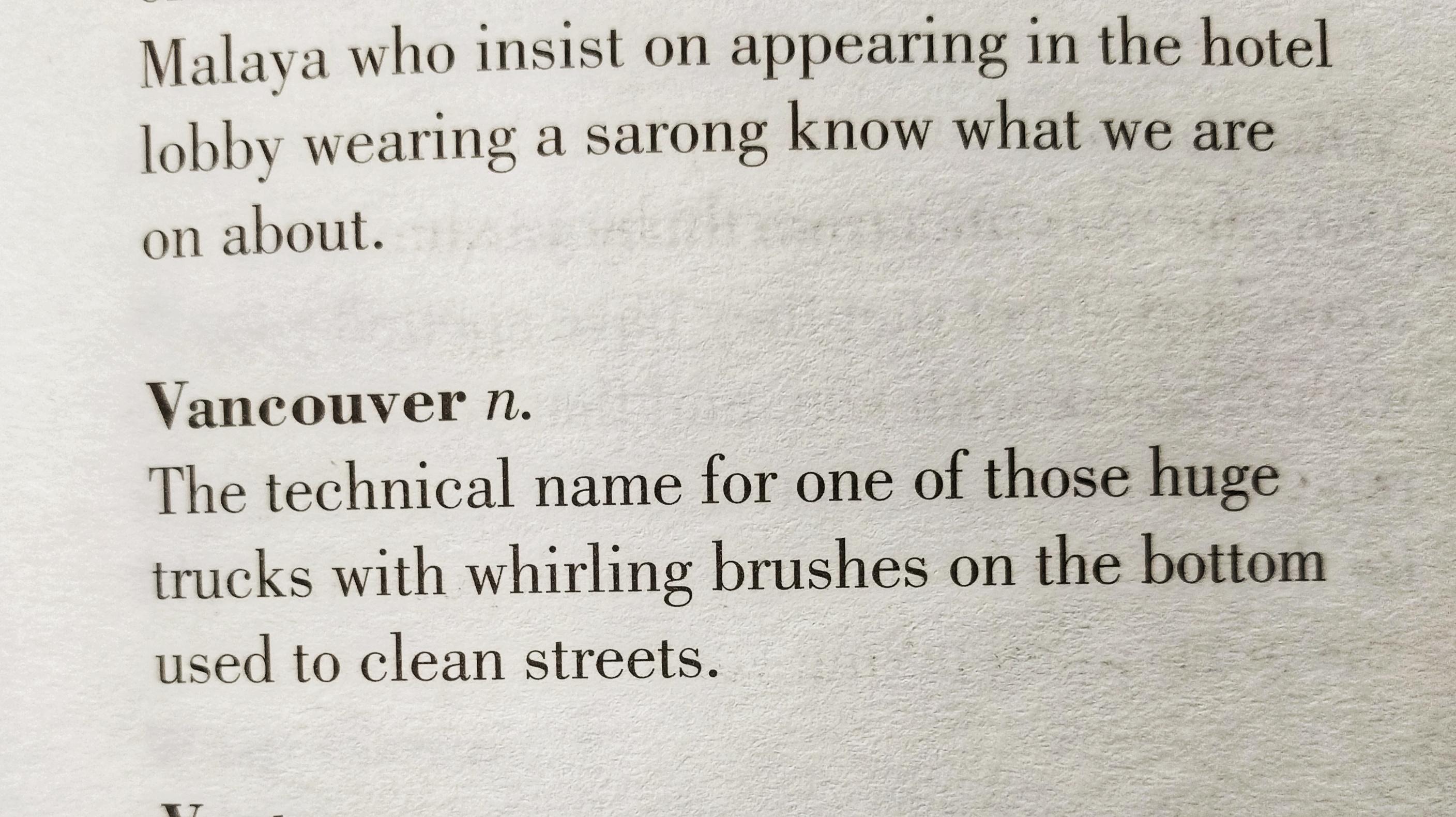 Definition of Vancouver (noun) by Douglas Adams r/vancouver