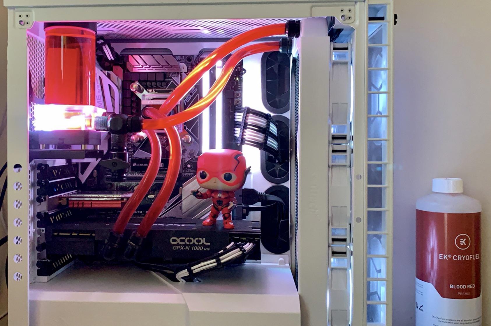 My first water cooled build. i78700k/1080Ti r/watercooling