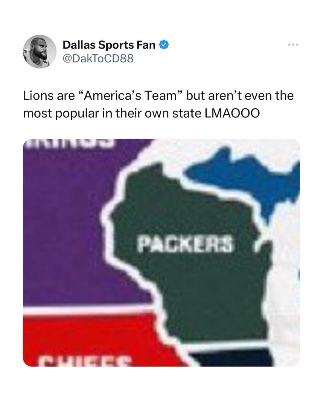 Packers beat the Cowboys and took their fans IQ with em. r