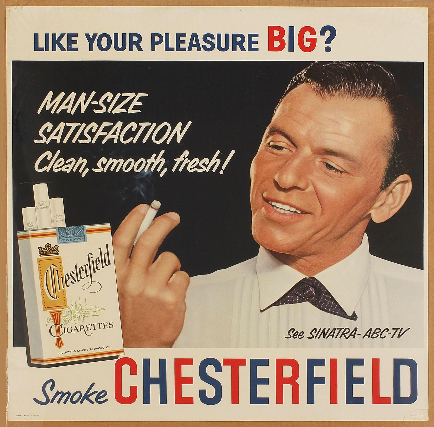 [1950s] Frank Sinatra Advertises Chesterfield Cigarettes r/vintageads