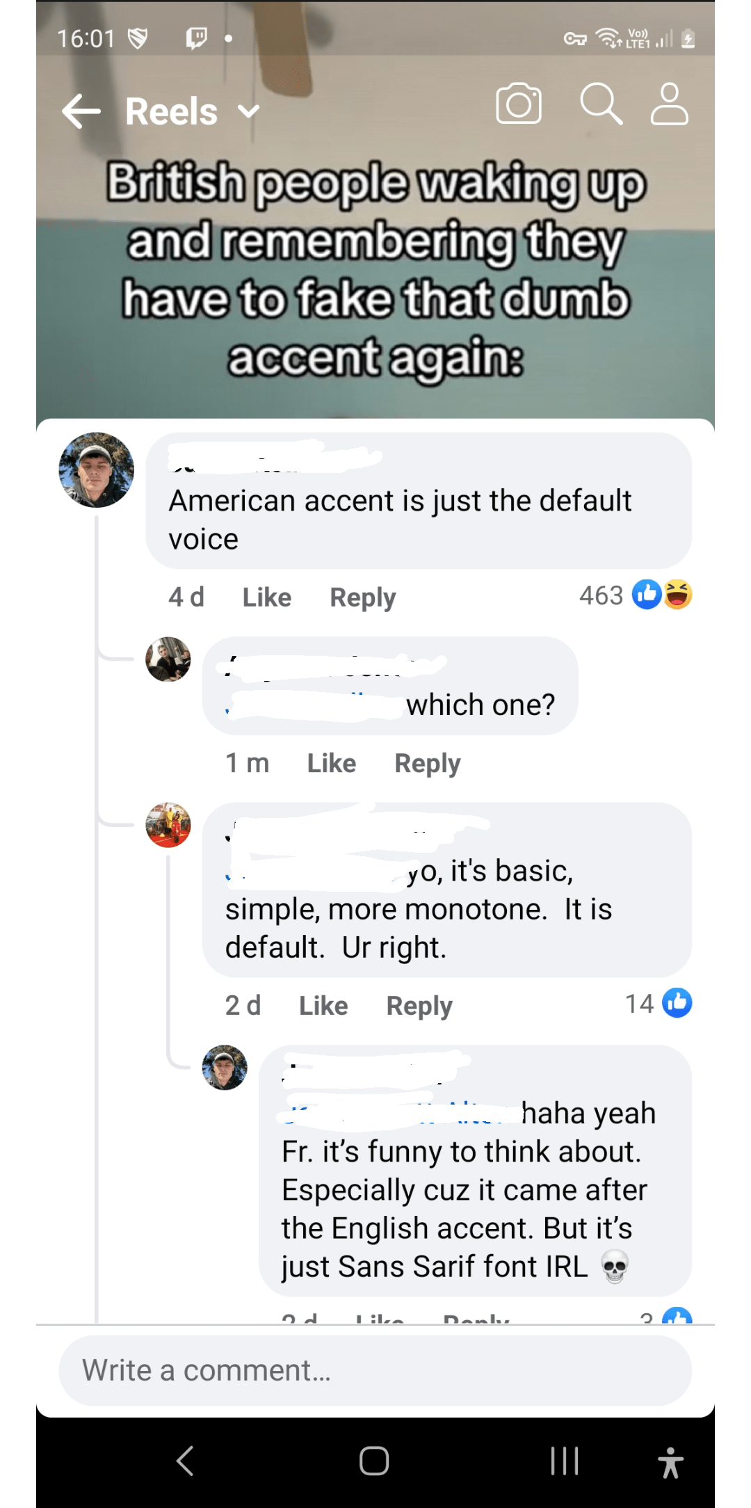 "American accent is just the default voice" r/ShitAmericansSay