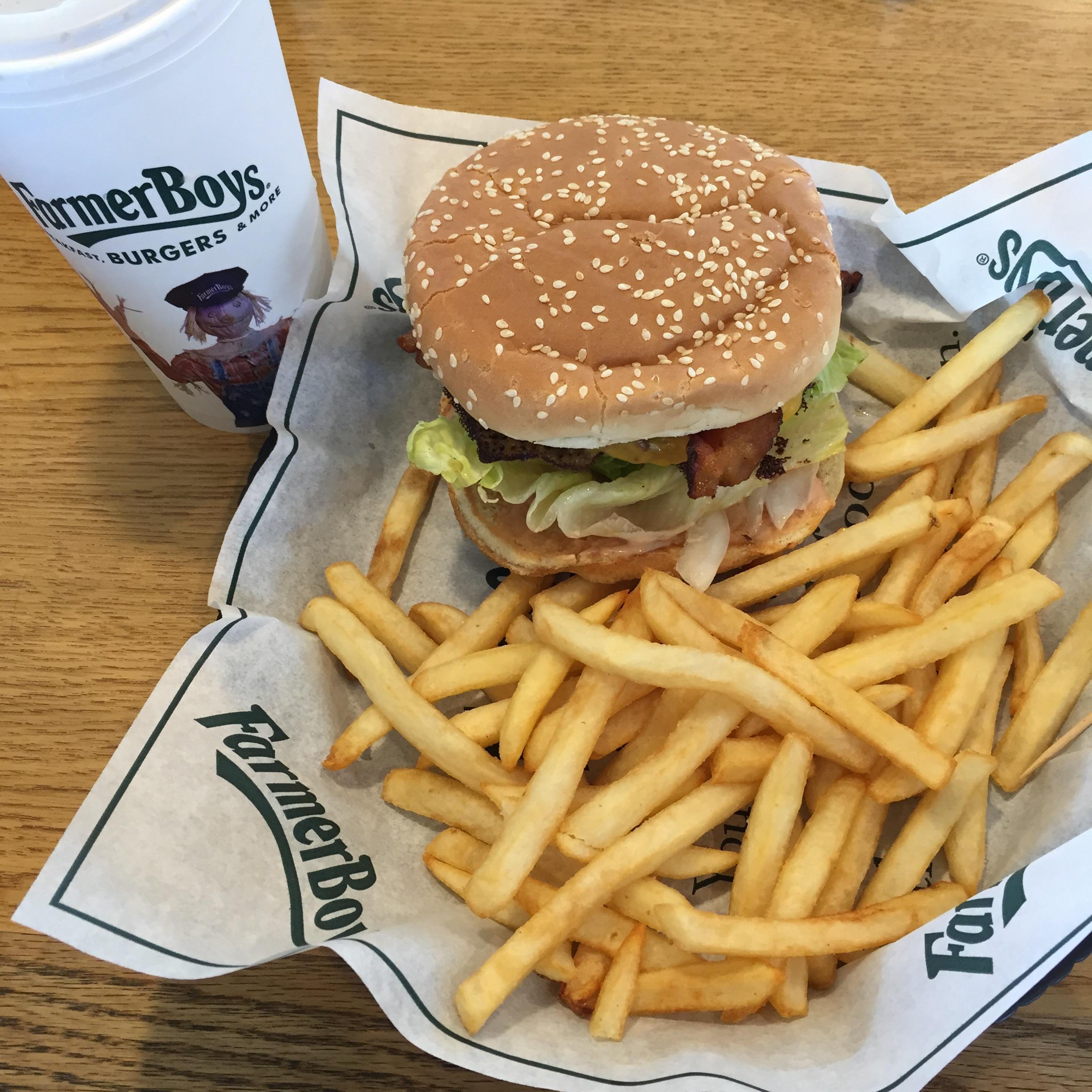 Farmer Boys DTLA location Bacon Cheeseburger Combo r/burgers