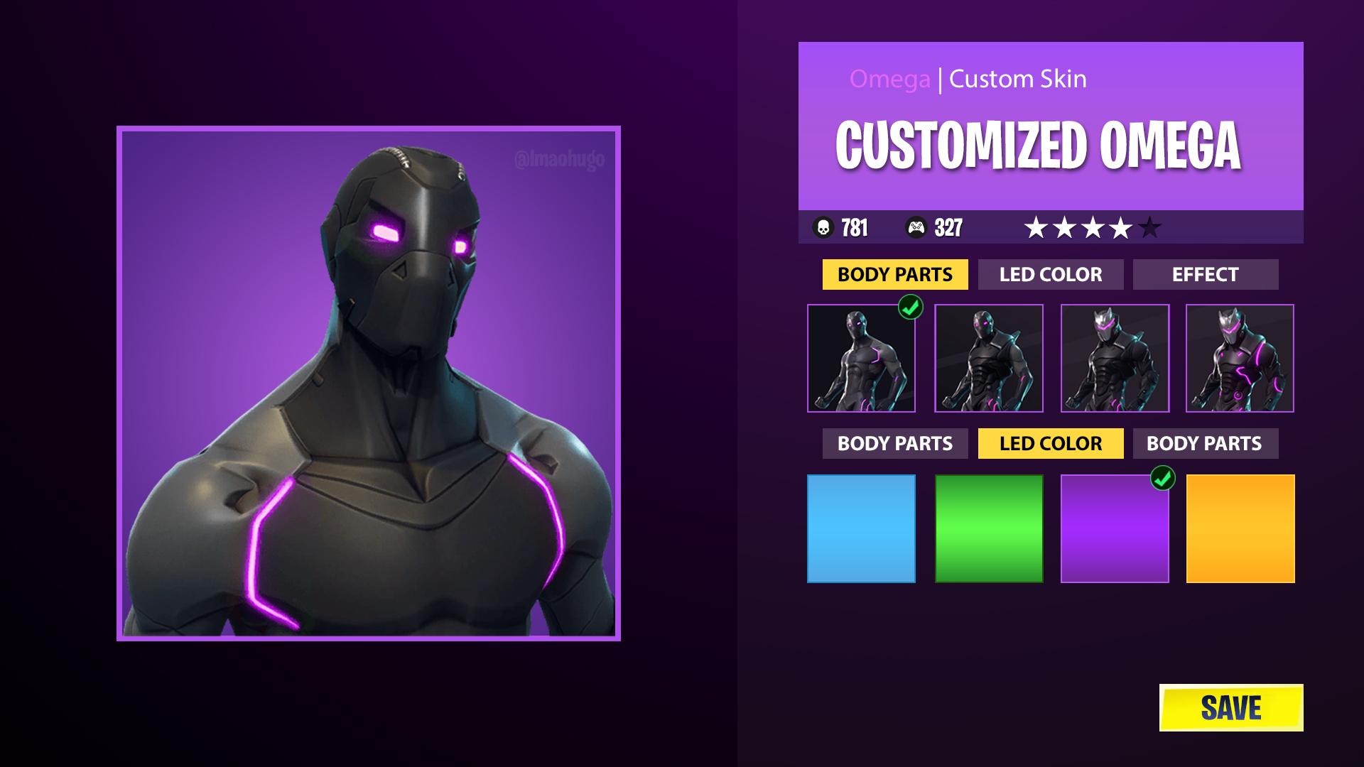 Customizable omega skin concept r/FortniteBattleRoyale