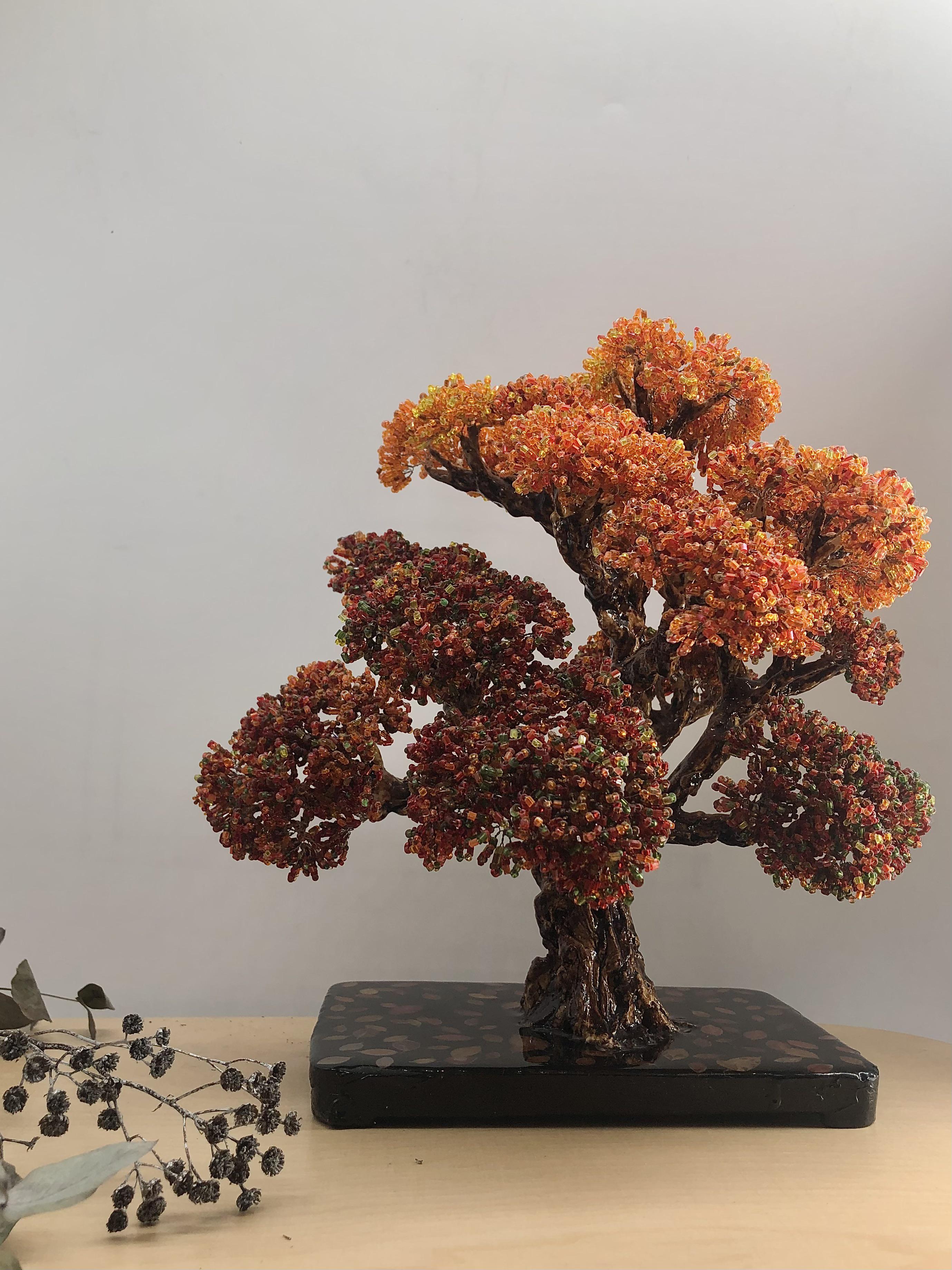 Beaded tree made by my mom. Now my room is filled with autumn colors